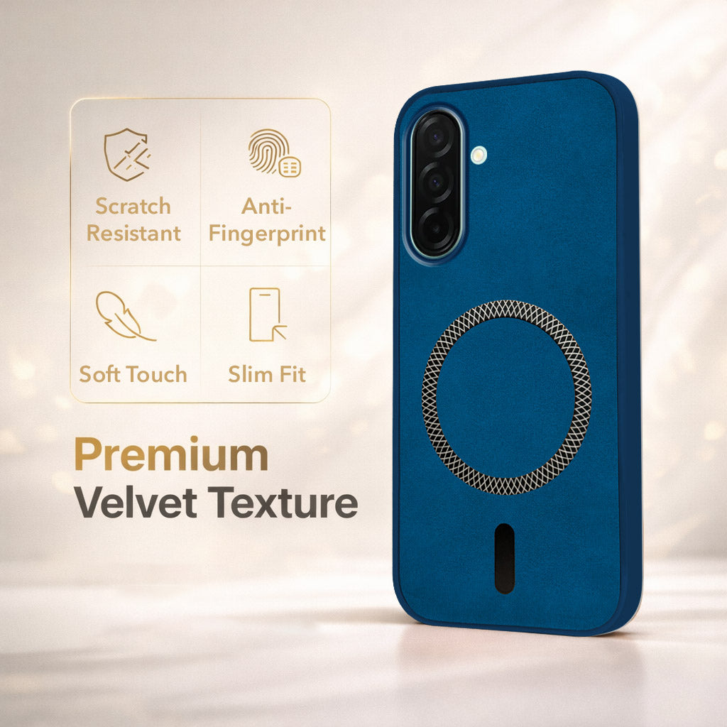 For Samsung Galaxy A26 5G Back Cover Case Leather Finish (MagSafe Compatible Wireless Charging | Soft Touch | Camera Bump Protection)