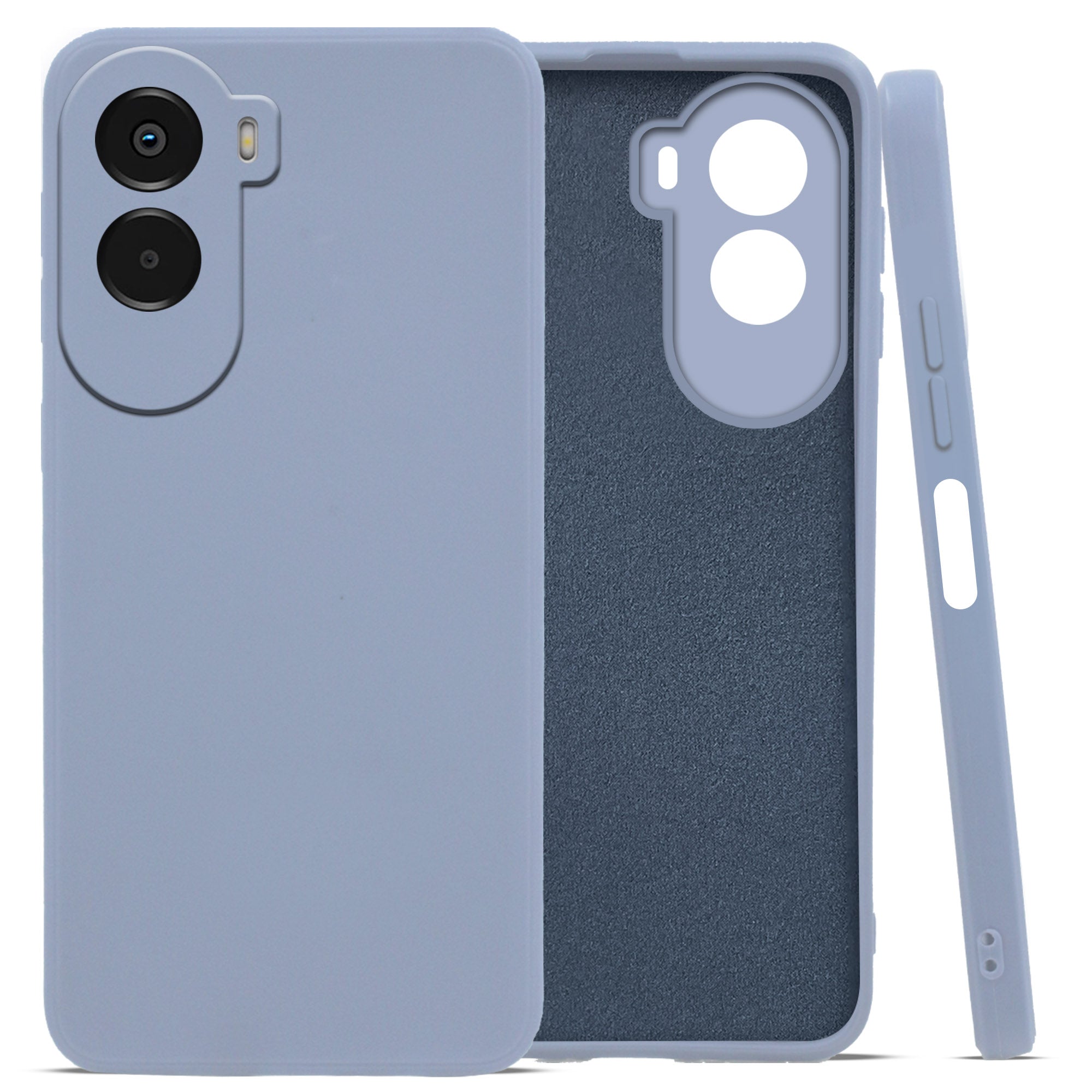 For Poco M7 Plus 5G Back Cover Case (Matte Finish Silicone with Inside Fiber cloth)