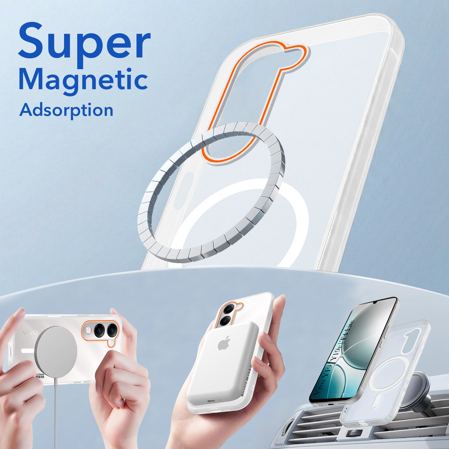 For Vivo Y19 | Vivo Y19e | Vivo T4 Lite Back Cover Case (Soft Touch | Camera Bump Protection | MagSafe Compatible | Matte Finish)