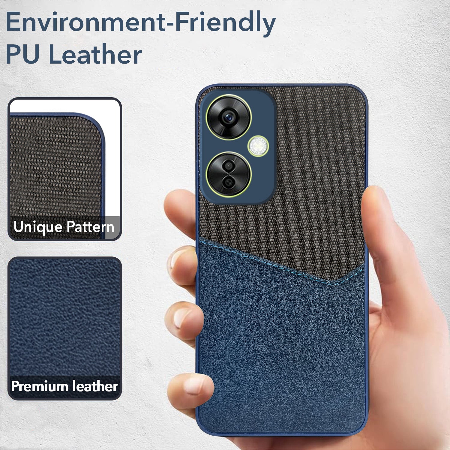 For OnePlus Nord CE 3 Lite Back Cover Case  (Dual PU Leather Stitch | Professional Minimalist | Soft and Flexible)