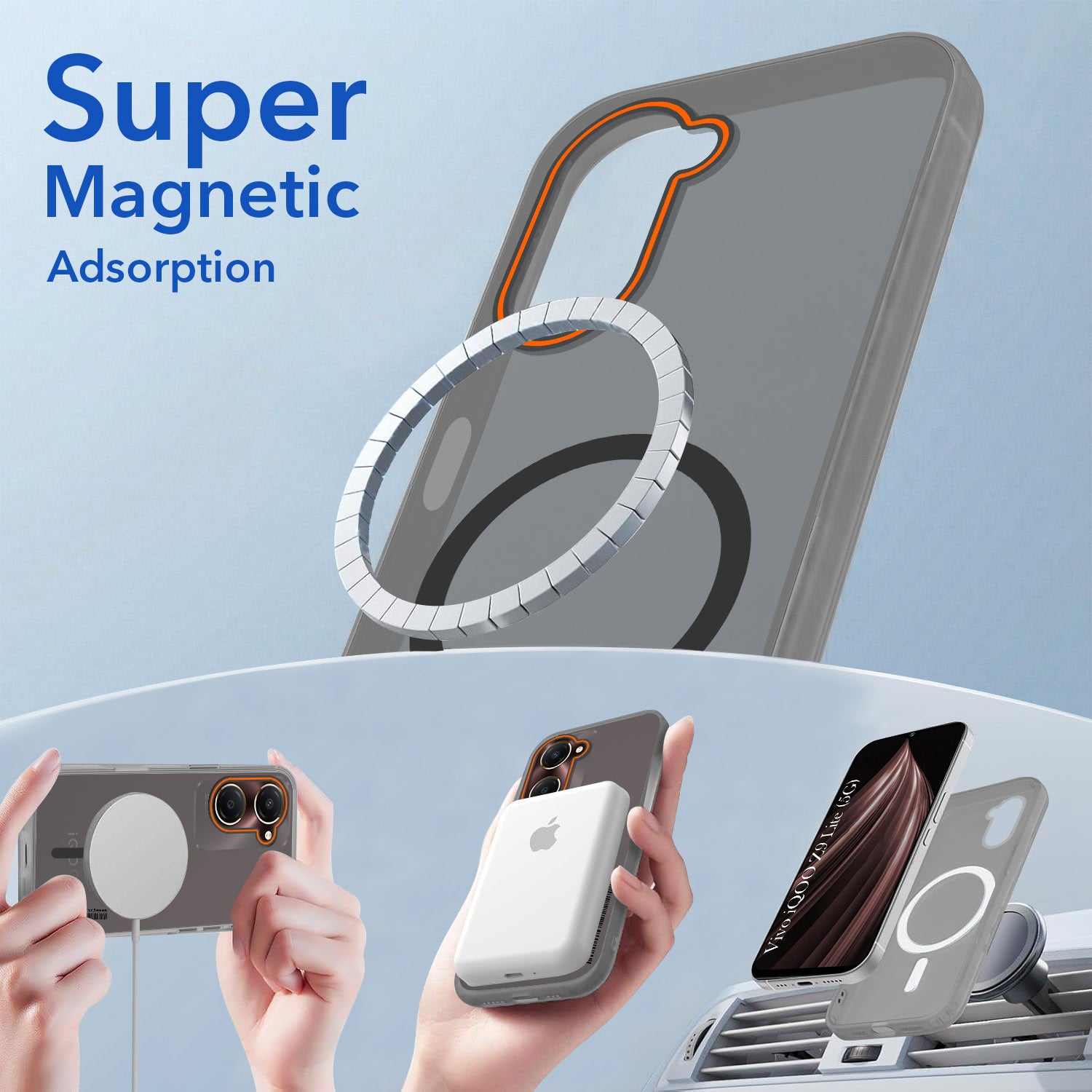 For Vivo iQOO Z9 Lite Back Cover Case (Soft Touch | Camera Bump Protection | MagSafe Compatible | Matte Finish)