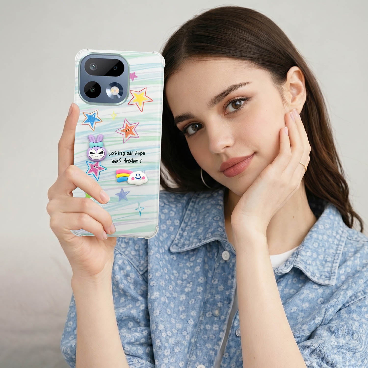 For Realme 16 Pro Back Cover Case (3D Cute Cartoons | Hard Back Side Soft | Matte Premium Finish | HD Printing)