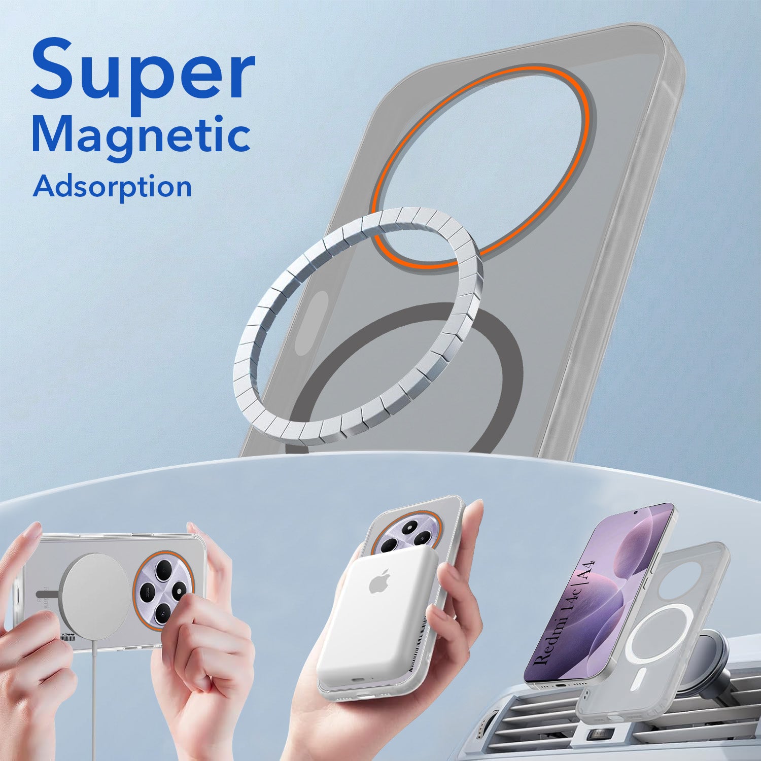 For Redmi A4 5G | Xiaomi Redmi 14C Back Cover Case (Soft Touch | Camera Bump Protection | MagSafe Compatible | Matte Finish)
