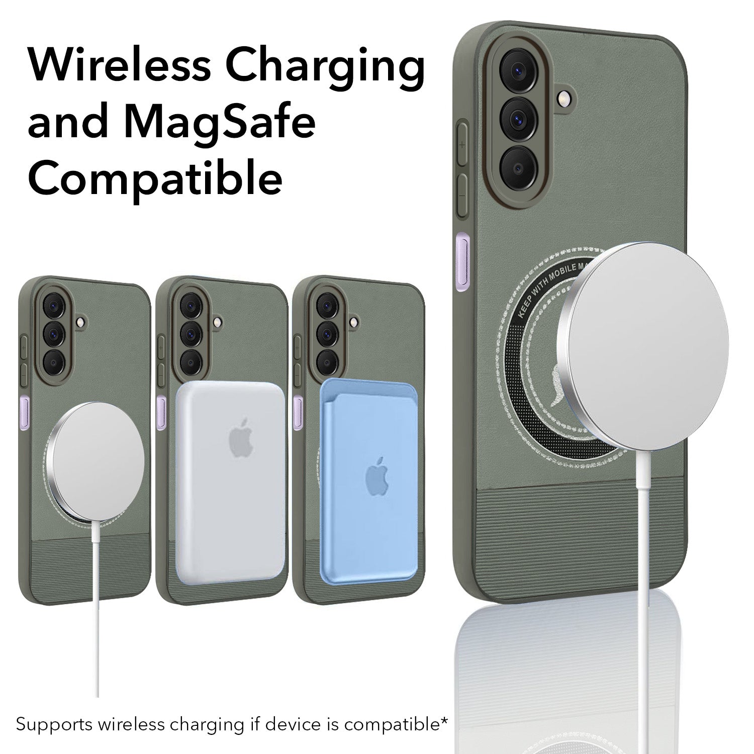 For Samsung Galaxy A37 5G Back Cover Case PU Leather Finish (Professional Minimalist Texture | MagSafe Compatile | Camera Protection | Sleek Sober Formal)