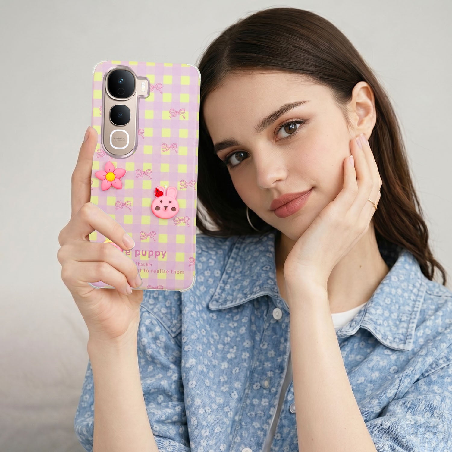 For Vivo Y400 Pro Back Cover Case (3D Cute Cartoons | Hard Back Side Soft | Matte Premium Finish | HD Printing)