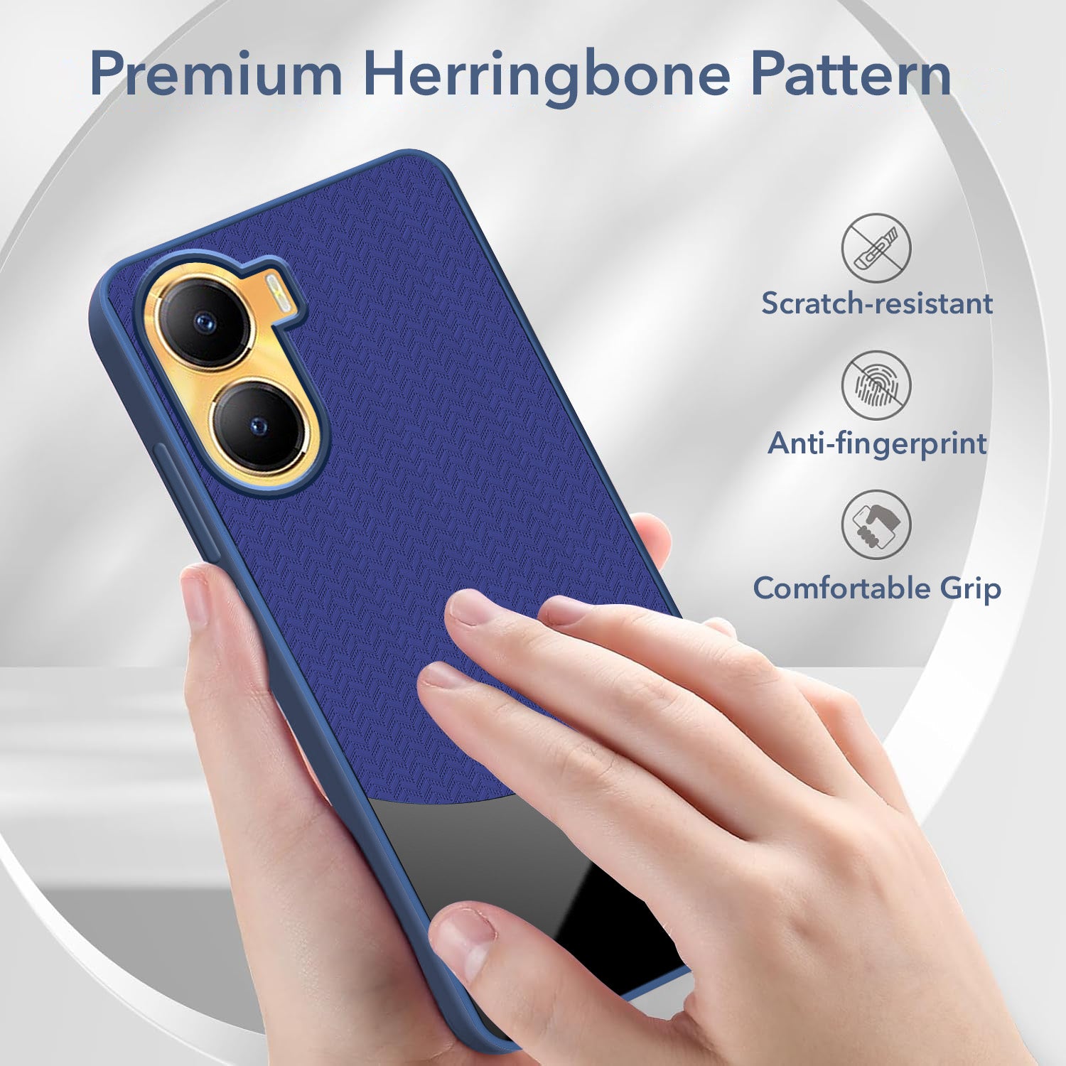 For Vivo Y56 5G Back Cover Case (Elegant PU Leather Finish | Premium Minimalist Professional | Camera Protection Bump)