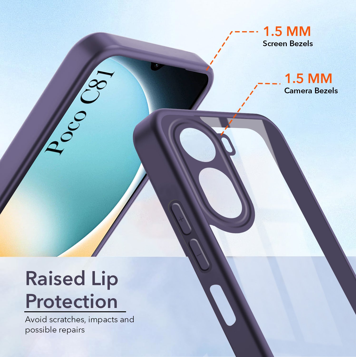 For Poco C81 5G Back Cover Case Ultra-Hybrid (Lifetime Anti Yellow | Anti Scratch | Crystal Clear Shockproof)