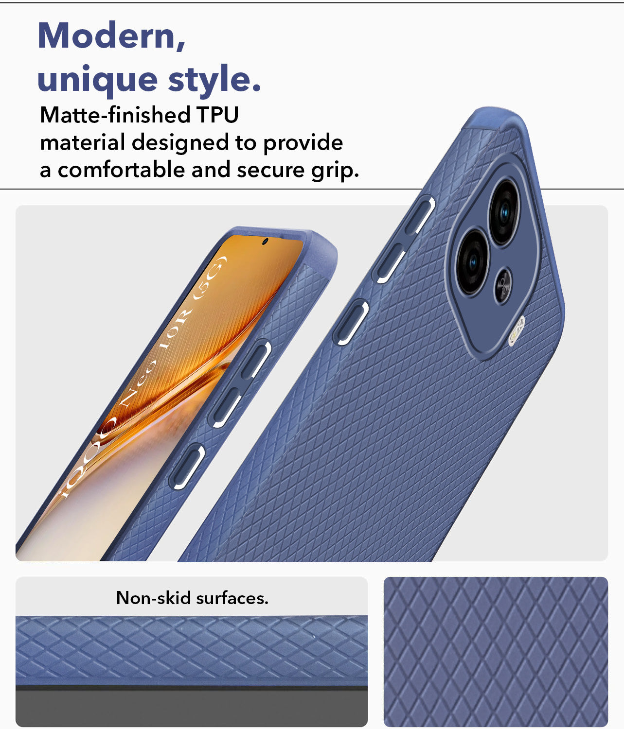 For Vivo iQOO Neo 10R Back Cover Case Liquid Silicone (Camera Protection | Side Grip Texture | Soft and Flexible)