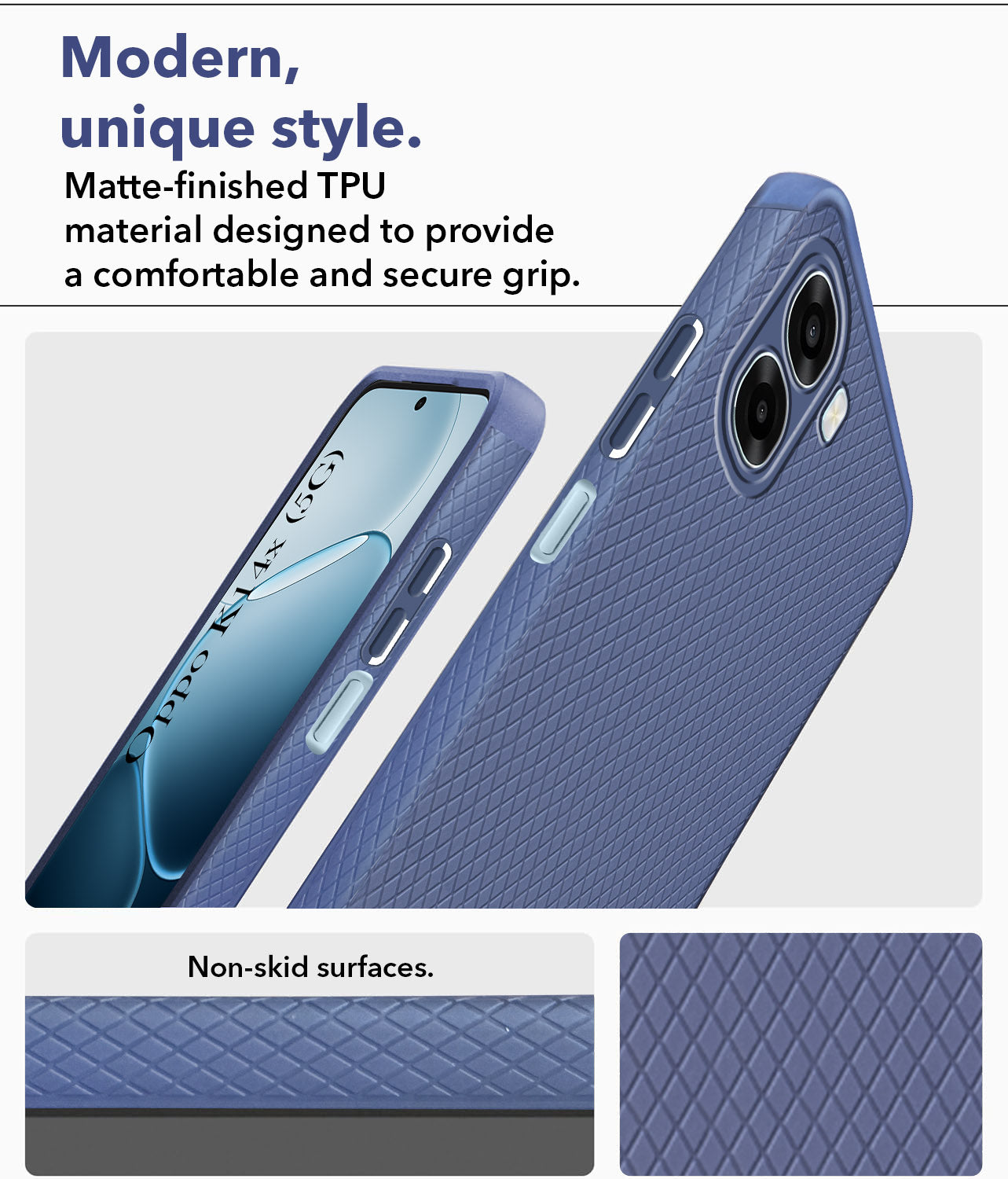 For Oppo K14x 5G Back Cover Case Liquid Silicone (Camera Protection | Side Grip Texture | Soft and Flexible)