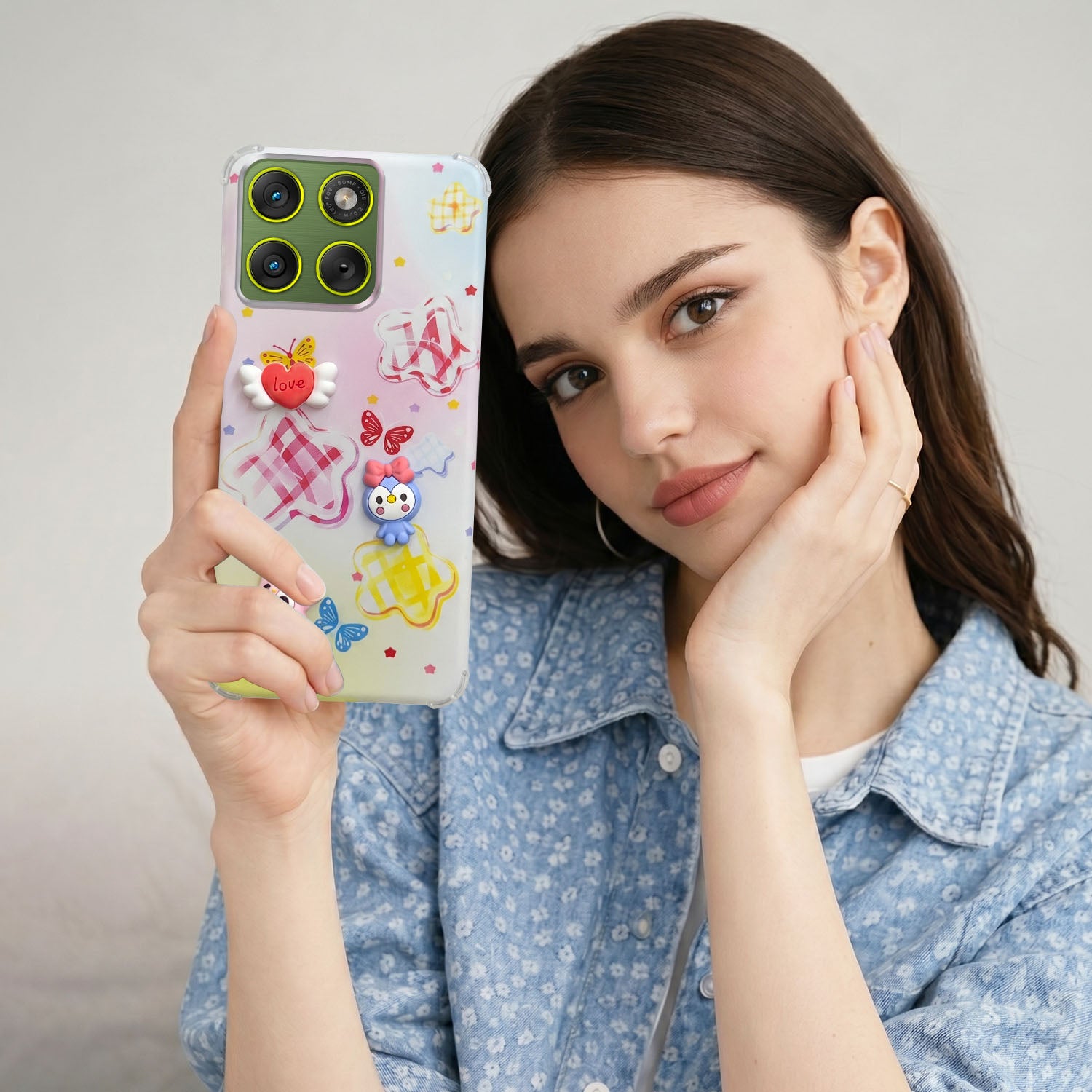 For Motorola Moto Edge 70 Back Cover Case (3D Cute Cartoons | Hard Back Side Soft | Matte Premium Finish | HD Printing)
