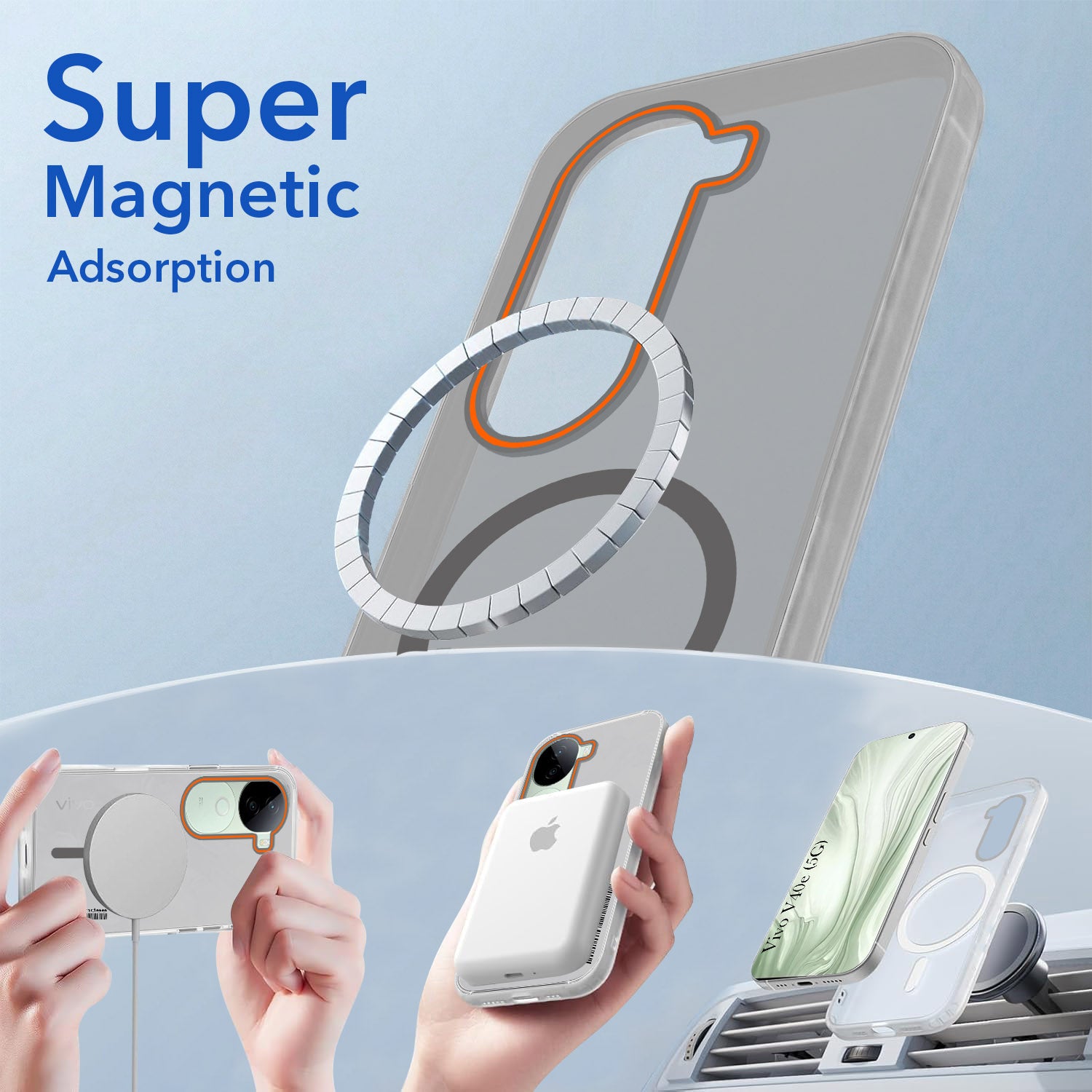 For Vivo V40e Back Cover Case (Soft Touch | Camera Bump Protection | MagSafe Compatible | Matte Finish)