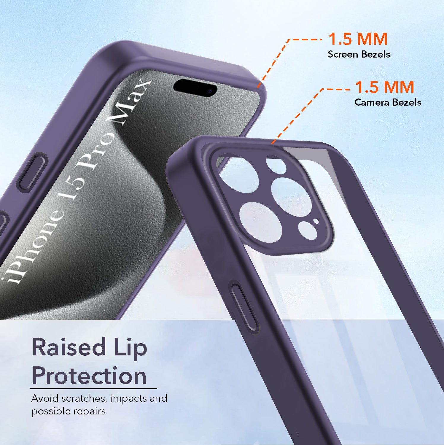 For Apple iPhone 15 Pro Max Back Cover Case Ultra-Hybrid (Lifetime Anti Yellow | Anti Scratch | Crystal Clear Shockproof)
