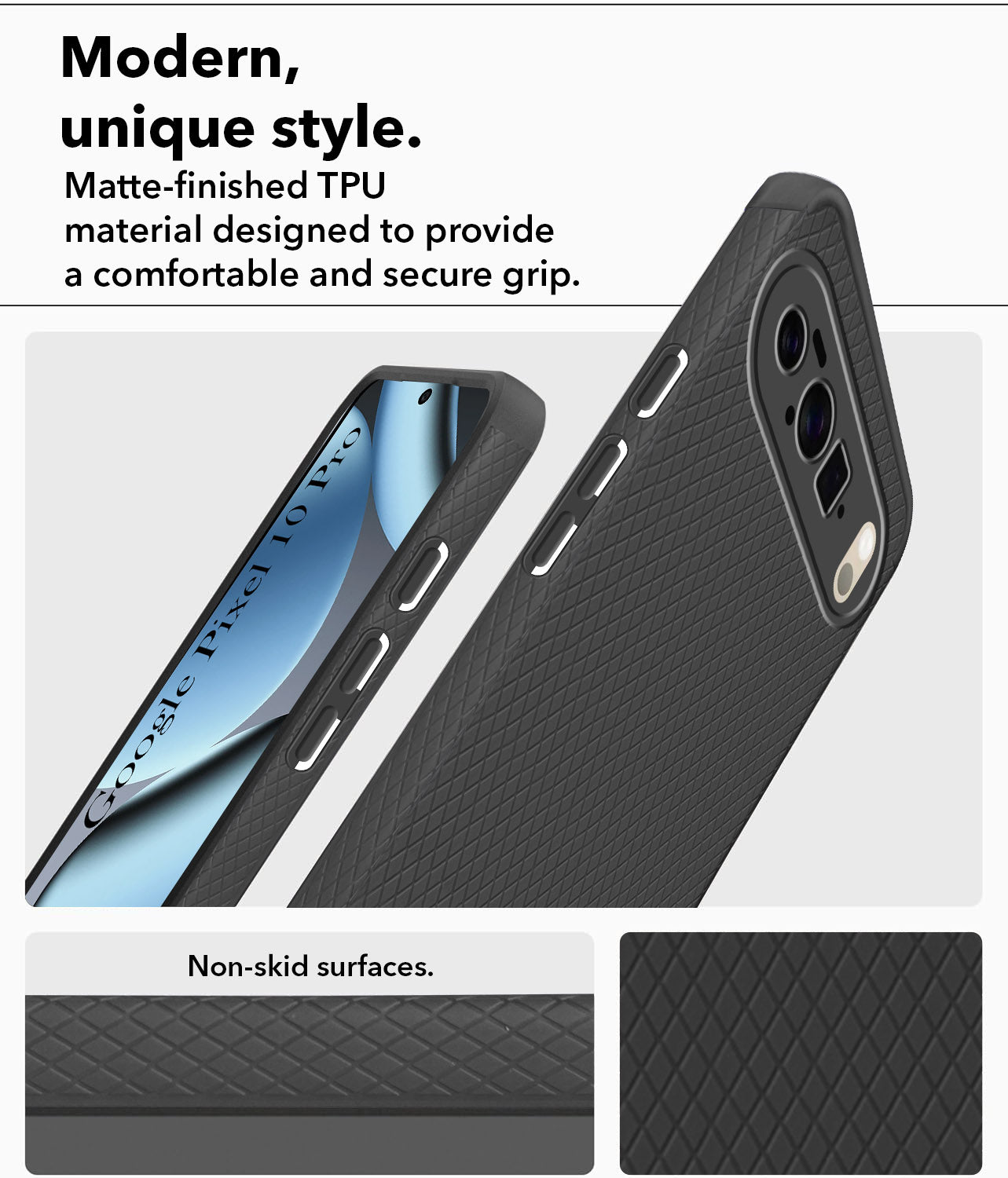 For Google Pixel 10 Pro Back Cover Case (Liquid Silicone | Side Grip | Camera Protection)