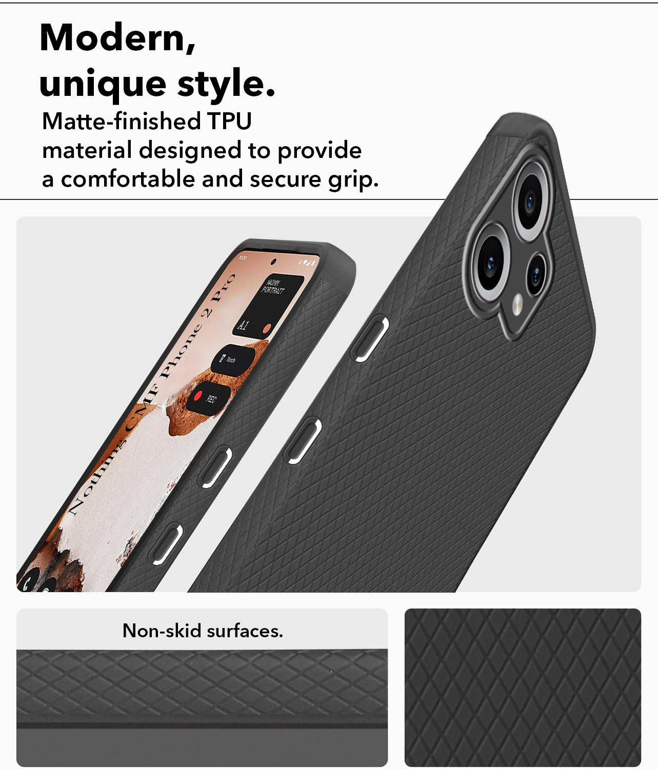 For Nothing CMF Phone 2 Pro Back Cover Case (Liquid Silicone | Side Grip | Camera Protection)