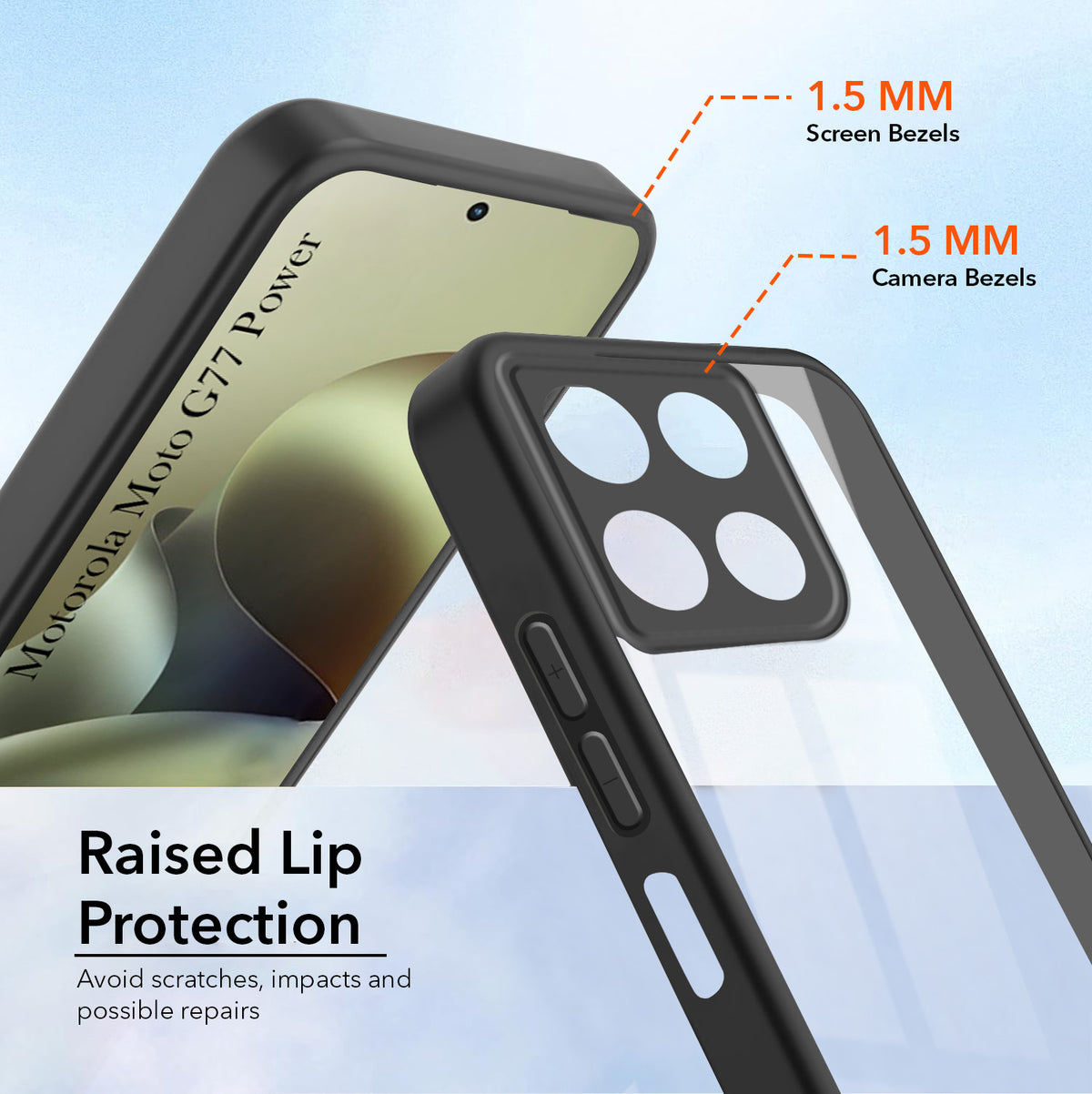 For Motorola Moto G77 Power Back Cover Case Ultra-Hybrid (Lifetime Anti Yellow | Anti Scratch | Crystal Clear Shockproof)
