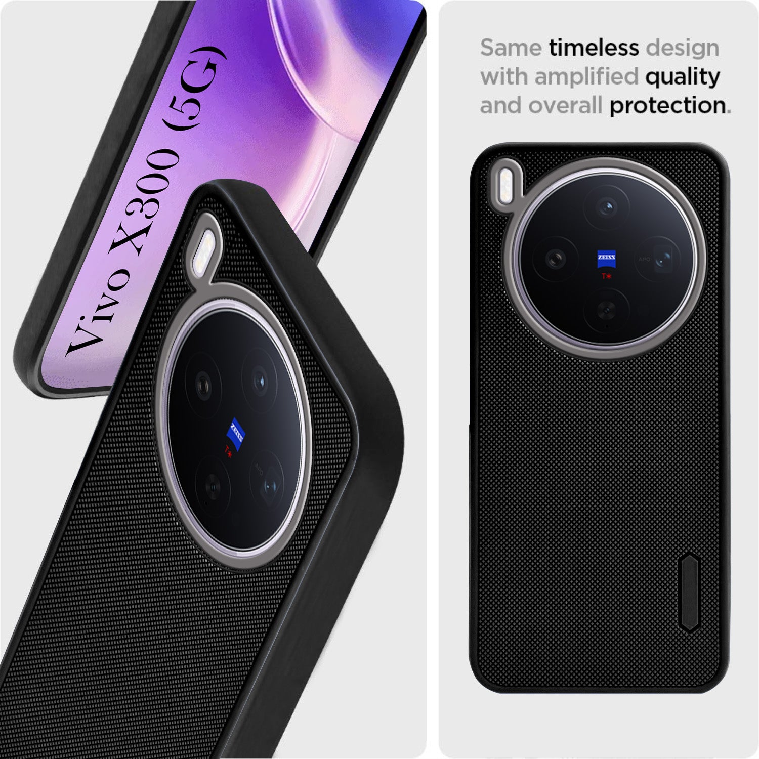 For Vivo X300 5G Rubberised (Textured Grip Design | Micro-Fiber Cloth Inside | Slim and Light Weight | Soft Touch and Feel)