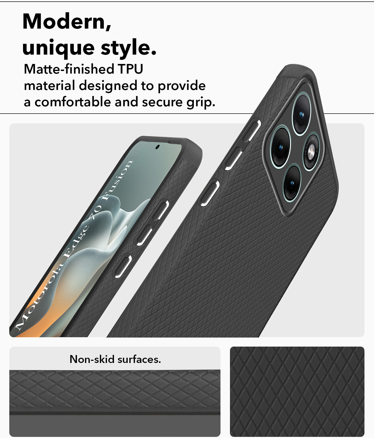 For Motorola Moto Edge 70 Fusion Back Cover Case Liquid Silicone (Camera Protection | Side Grip Texture | Soft and Flexible)
