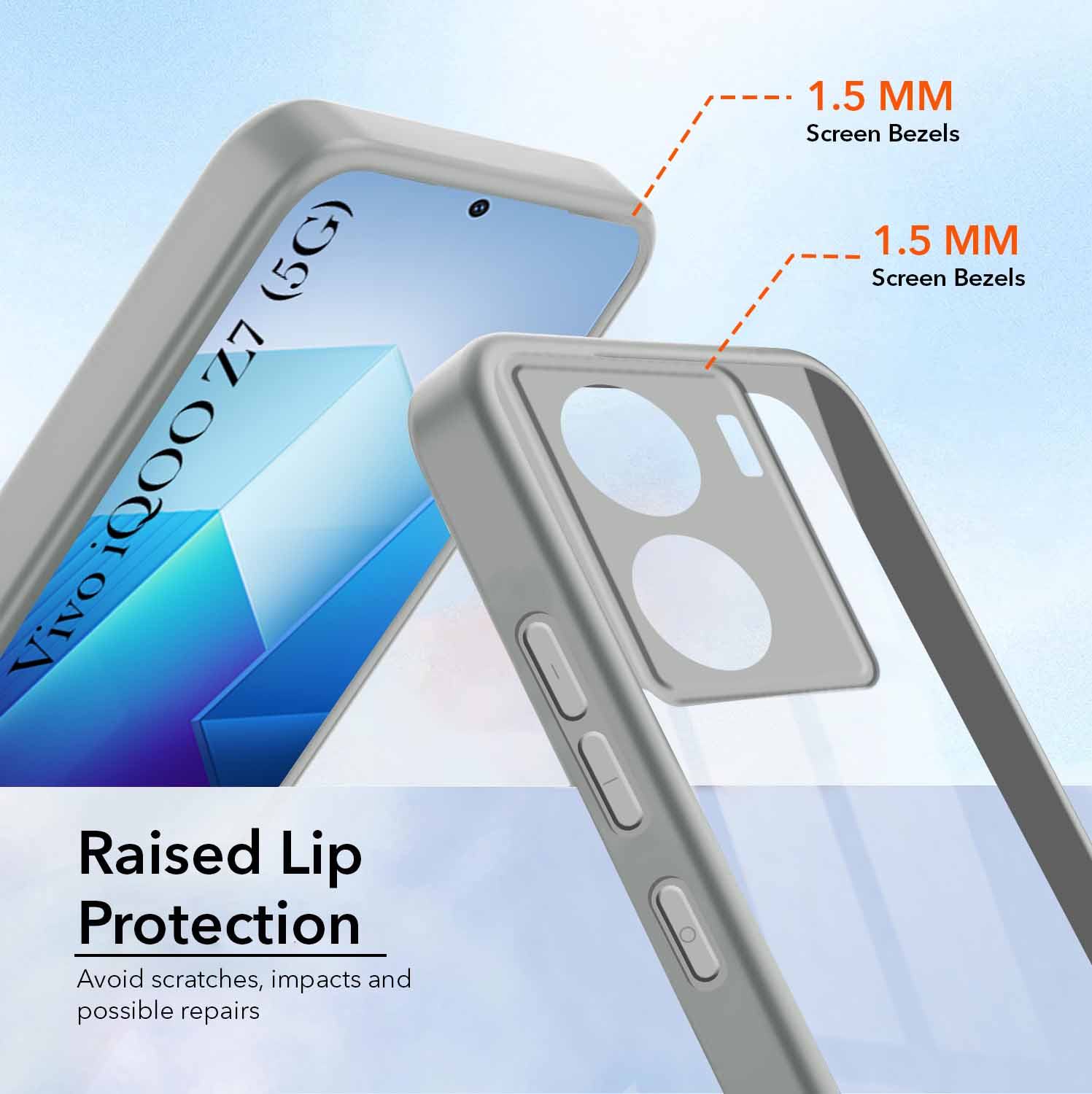 For Vivo iQOO Z7  Back Cover Case Ultra-Hybrid (Lifetime Anti Yellow | Anti Scratch | Crystal Clear Shockproof)