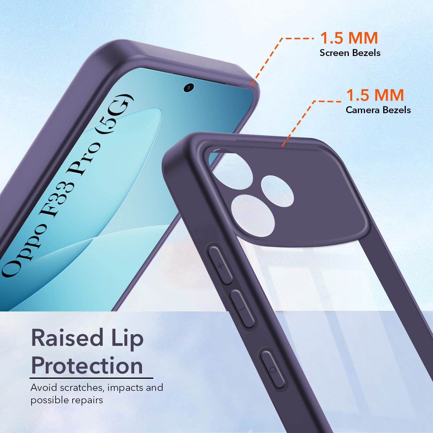 For Oppo F33 Pro 5G Back Cover Case Ultra-Hybrid (Lifetime Anti Yellow | Anti Scratch | Crystal Clear Shockproof)