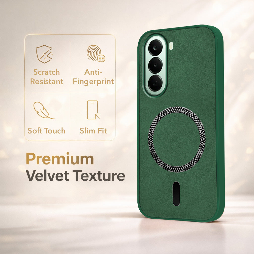 For OnePlus Nord CE 6 Lite Back Cover Case Leather Finish (MagSafe Compatible Wireless Charging | Soft Touch | Camera Bump Protection)