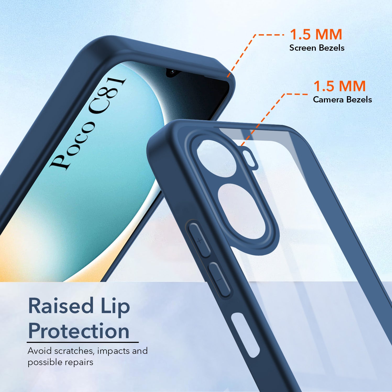 For Poco C81 5G Back Cover Case Ultra-Hybrid (Lifetime Anti Yellow | Anti Scratch | Crystal Clear Shockproof)