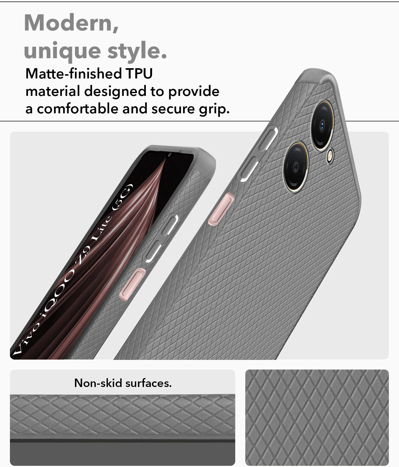 For Vivo iQOO Z9 Lite 5G Back Cover Case Liquid Silicone (Camera Protection | Side Grip Texture | Soft and Flexible)