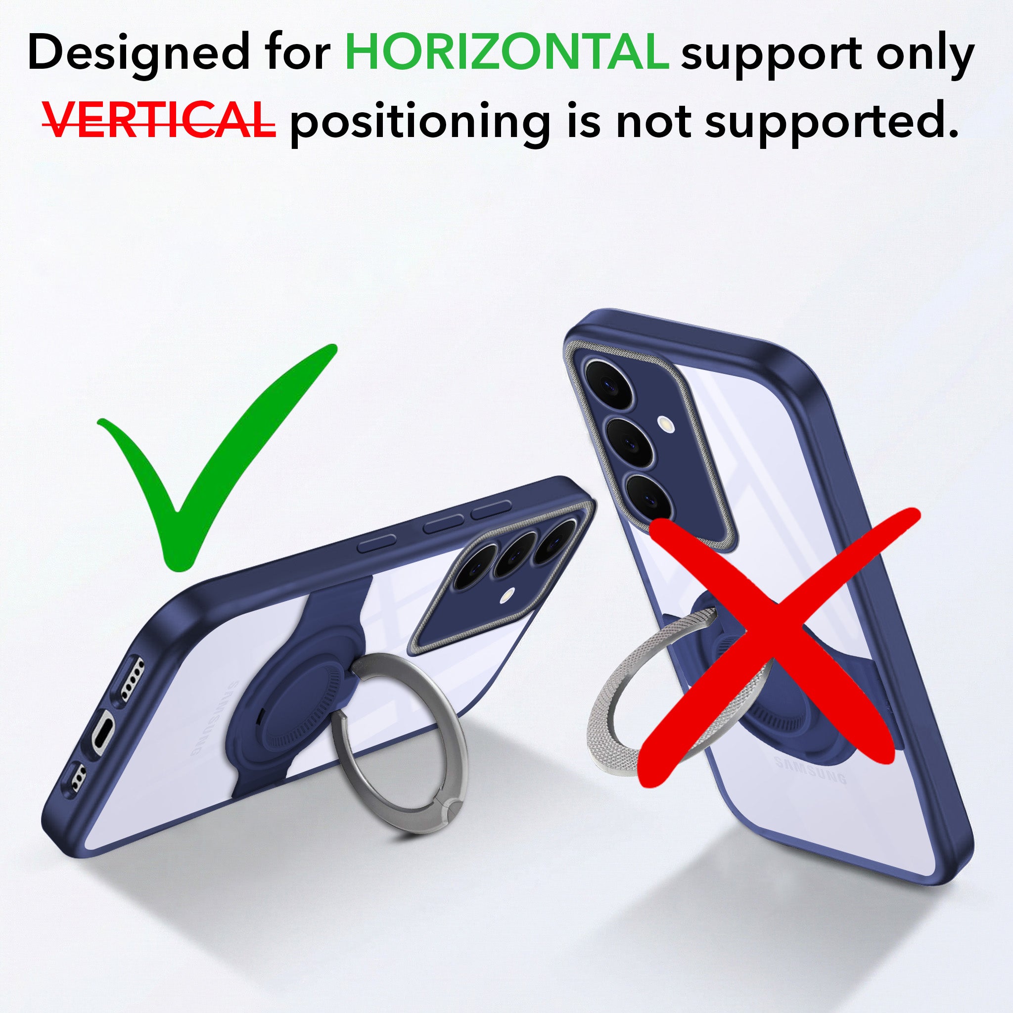 For Samsung Galaxy S25 FE Back Cover Case with stand (Built-in Ring Holder Kickstand | Lifetime Anti Yellow | Camera Protection)