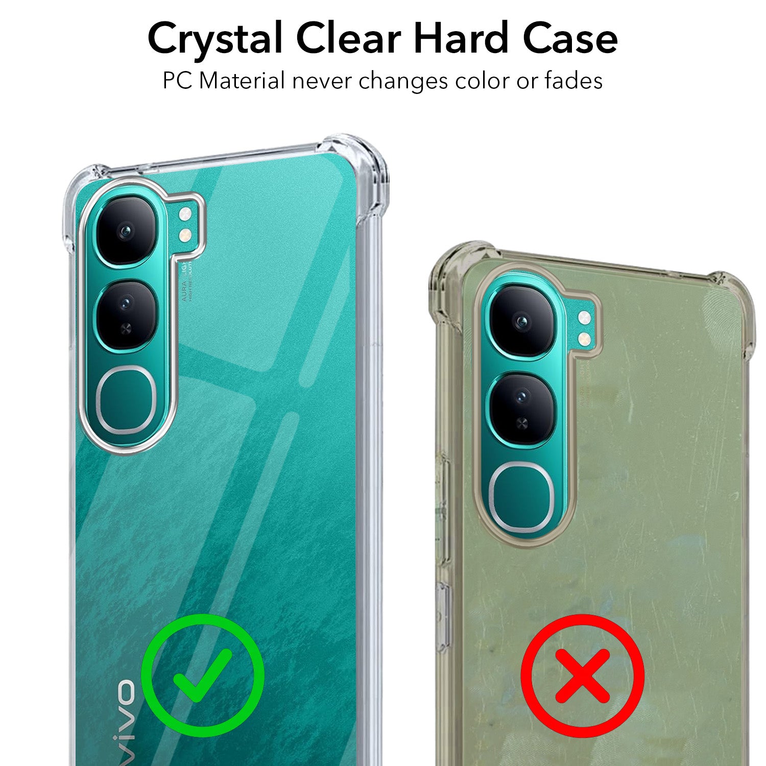 For Vivo Y300 Back Cover Shockproof Crystal-Clear (Drop & Camera Protection | Hard Polycarbonate)