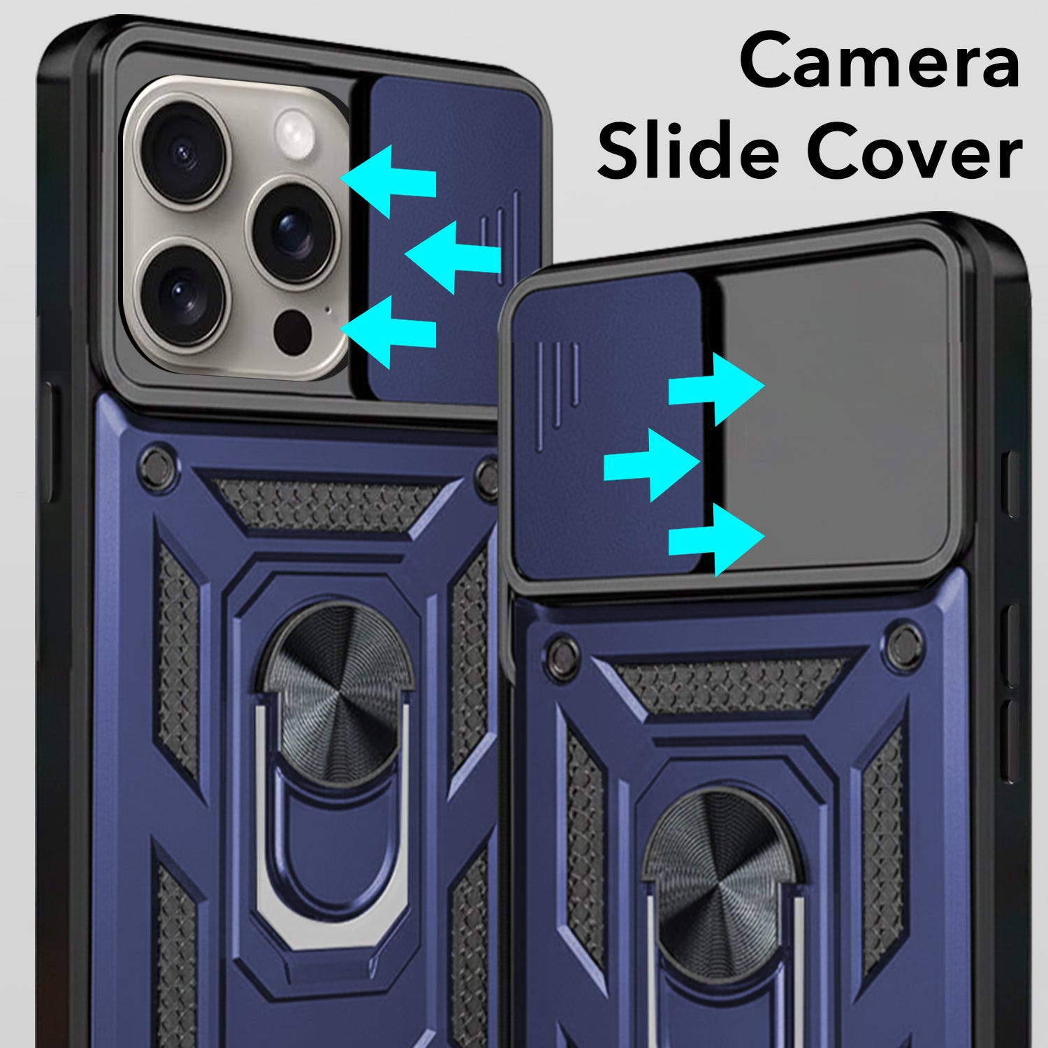 For iPhone 15 Pro Max Back Cover Case (Hybrid Dual Armor Polycarbonate)