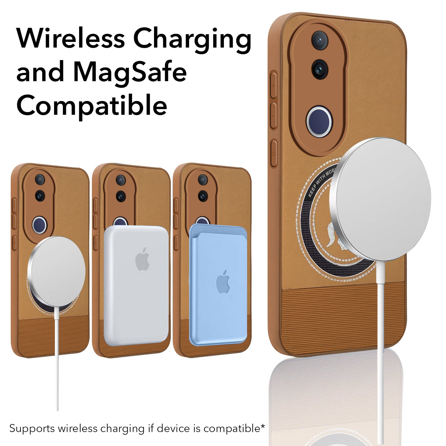 For Vivo T4R Back Cover Case PU Leather Finish (Professional Minimalist Texture | MagSafe Compatile | Camera Protection | Sleek Sober Formal)