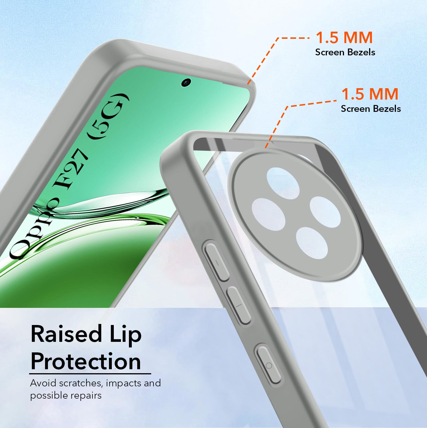 For Oppo F27 5G Back Cover Case (Lifetime Anti Yellow | Anti Scratch | Crystal Clear Shockproof)