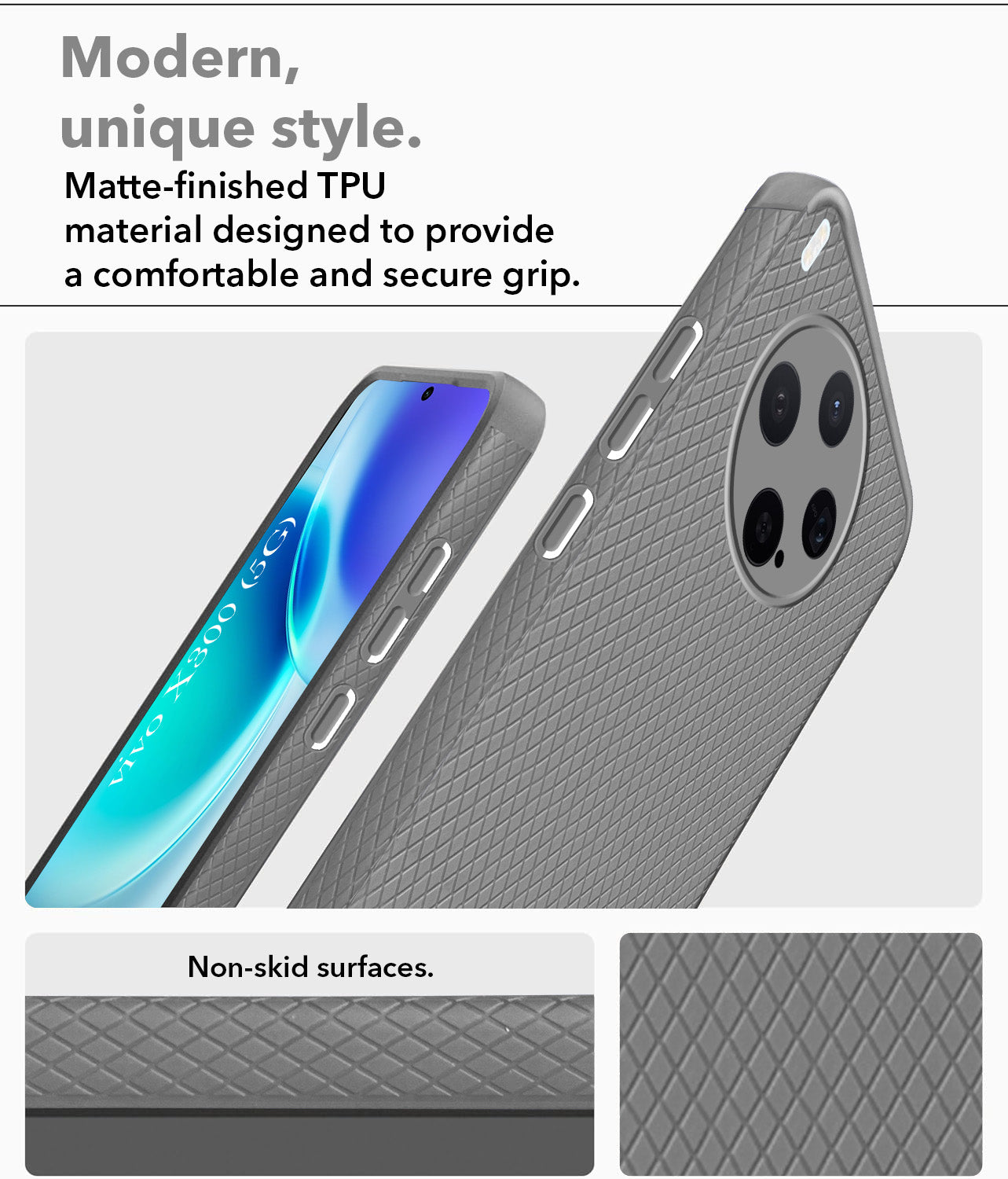 For Vivo X300 5G Back Cover Case Liquid Silicone (Camera Protection | Side Grip Texture | Soft and Flexible)