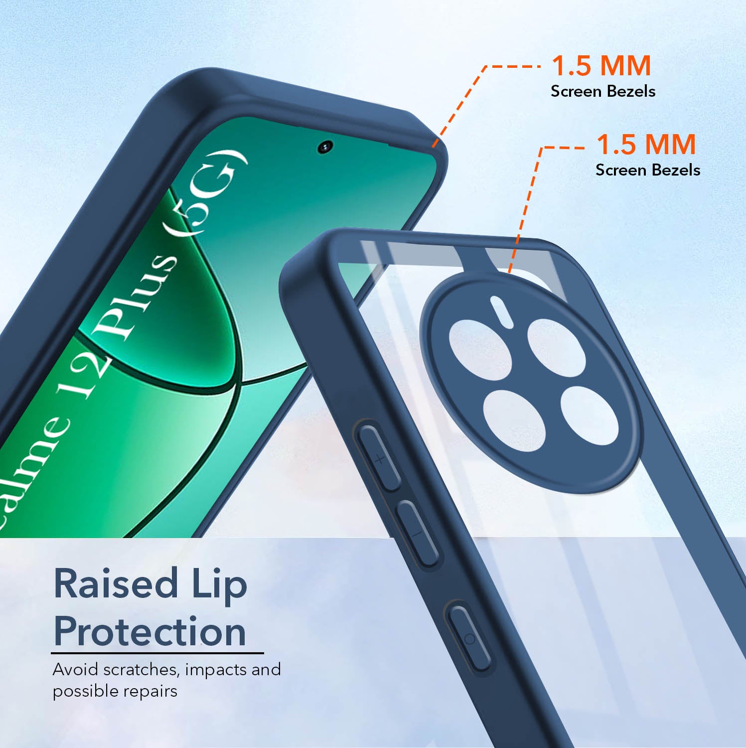 For Realme 12 Plus Back Cover Case (Lifetime Anti Yellow | Anti Scratch | Crystal Clear Shockproof)