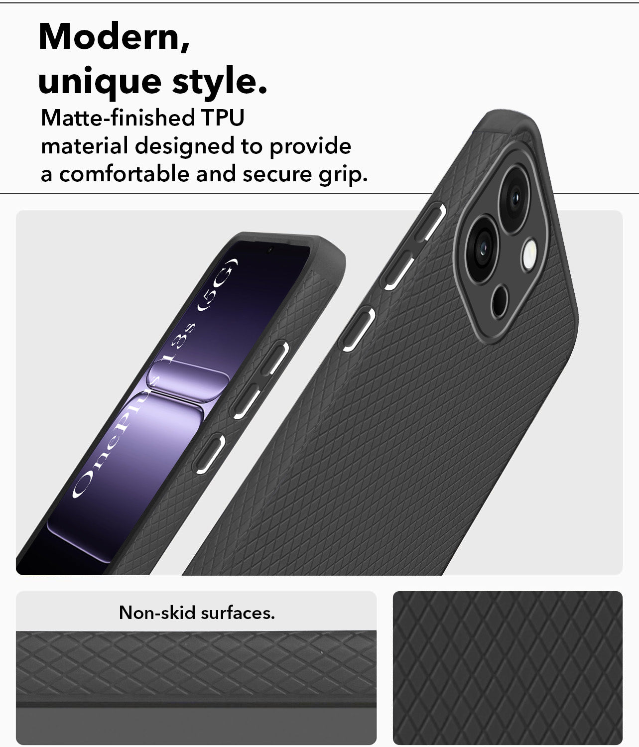 For OnePlus 13S Back Cover Case (Liquid Silicone | Side Grip | Camera Protection)