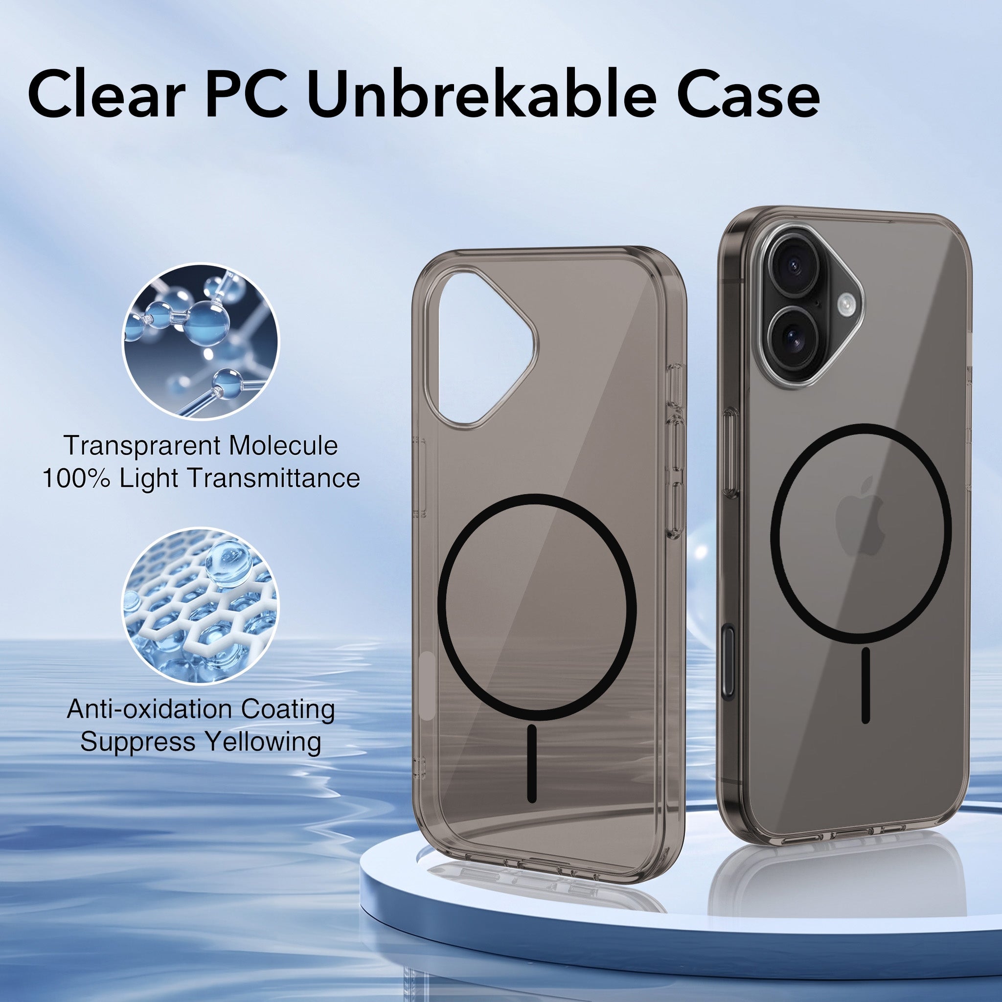 For Apple iPhone 17 Back Case Cover Crystal Anti Yellow (Unbreakable PC | MagSafe Wireless Charging Support |Camera Protection Bump)