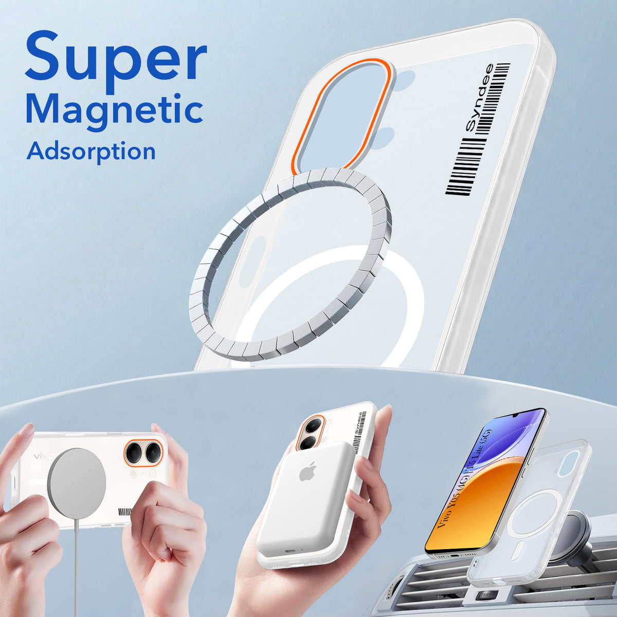For Vivo Y05 4G | Vivo T5 Lite 5G Back Cover Case (Soft Touch | Camera Bump Protection | MagSafe Compatible | Matte Finish)