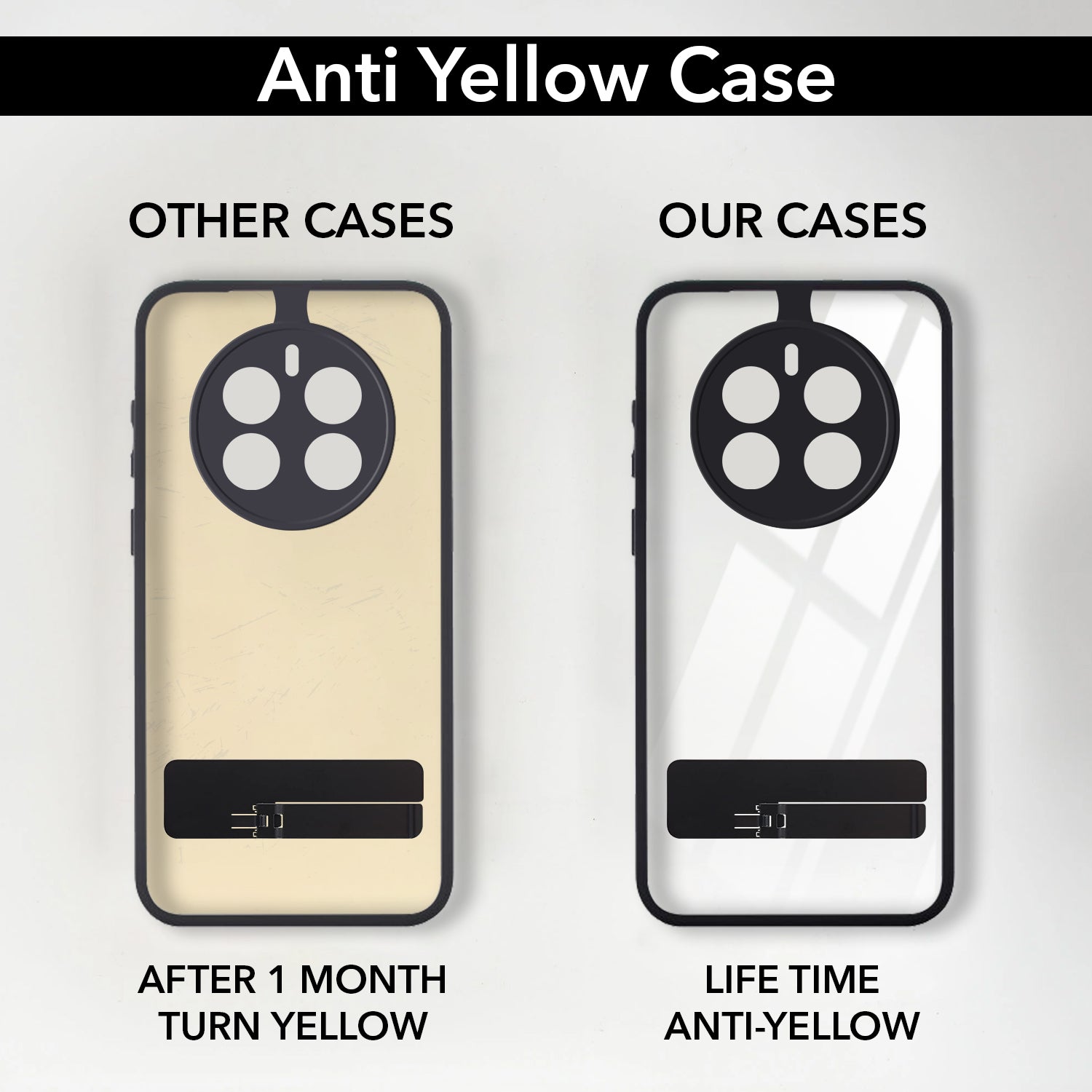For Realme Narzo 70 Pro Back Cover Case (Built-in Stand | Lifetime Anti Yellow | Kickstand Shockproof | Camera Protection | MagSafe Compatible)