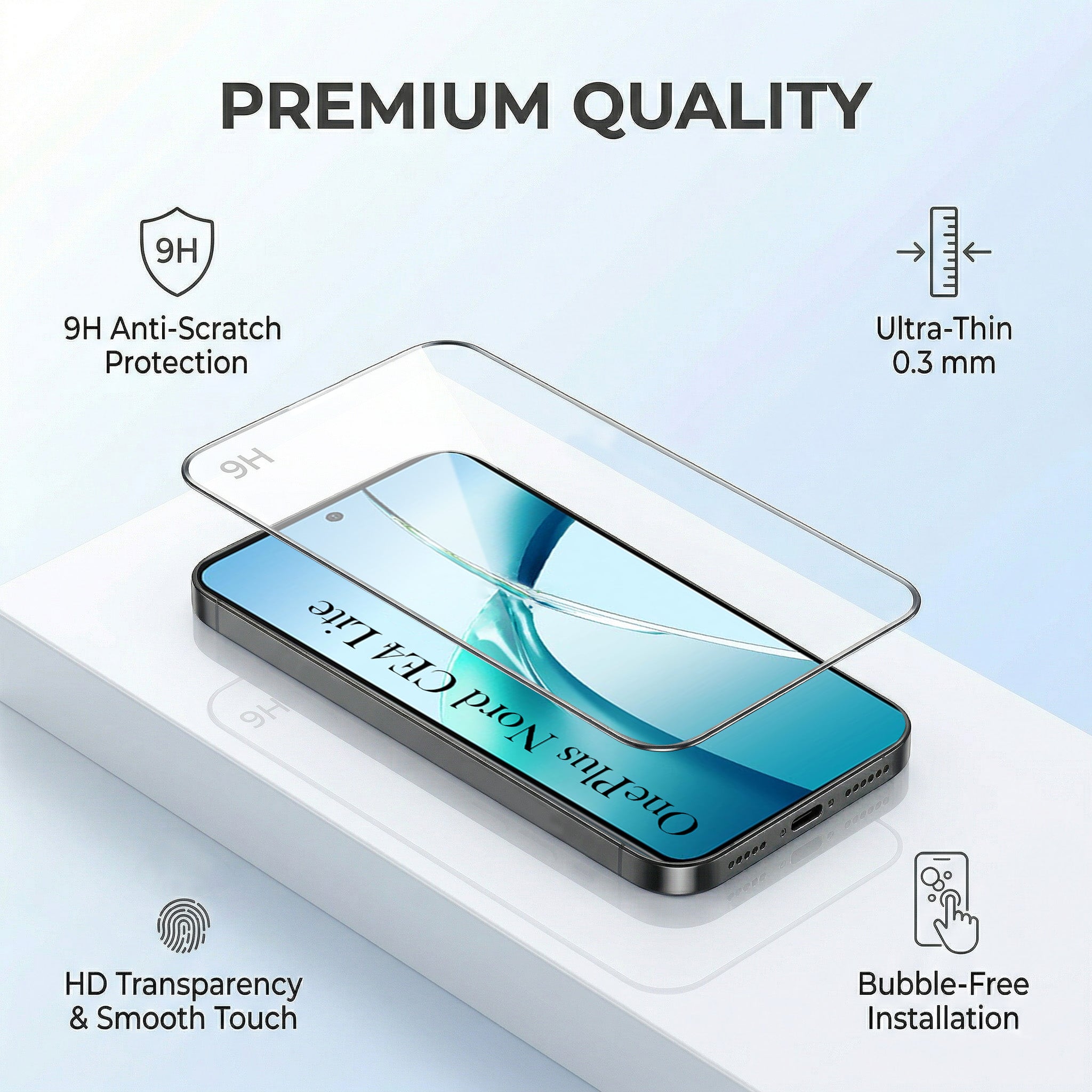 For OnePlus Nord CE 4 Lite Combo with Back Cover and 9H Tempered Glass (Liquid Silicone | Camera Protection | Oleophobic Coating Screen Glass)