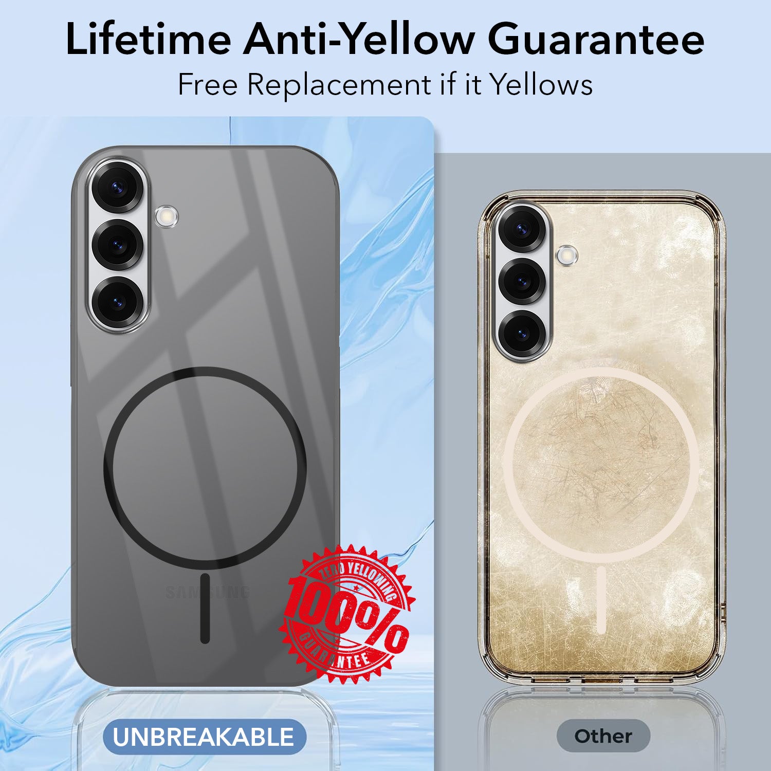 For Samsung Galaxy S25 Plus Back Cover Case Crystal Anti Yellow(MagSafe Wireless Charging Support |Camera Protection Bump)