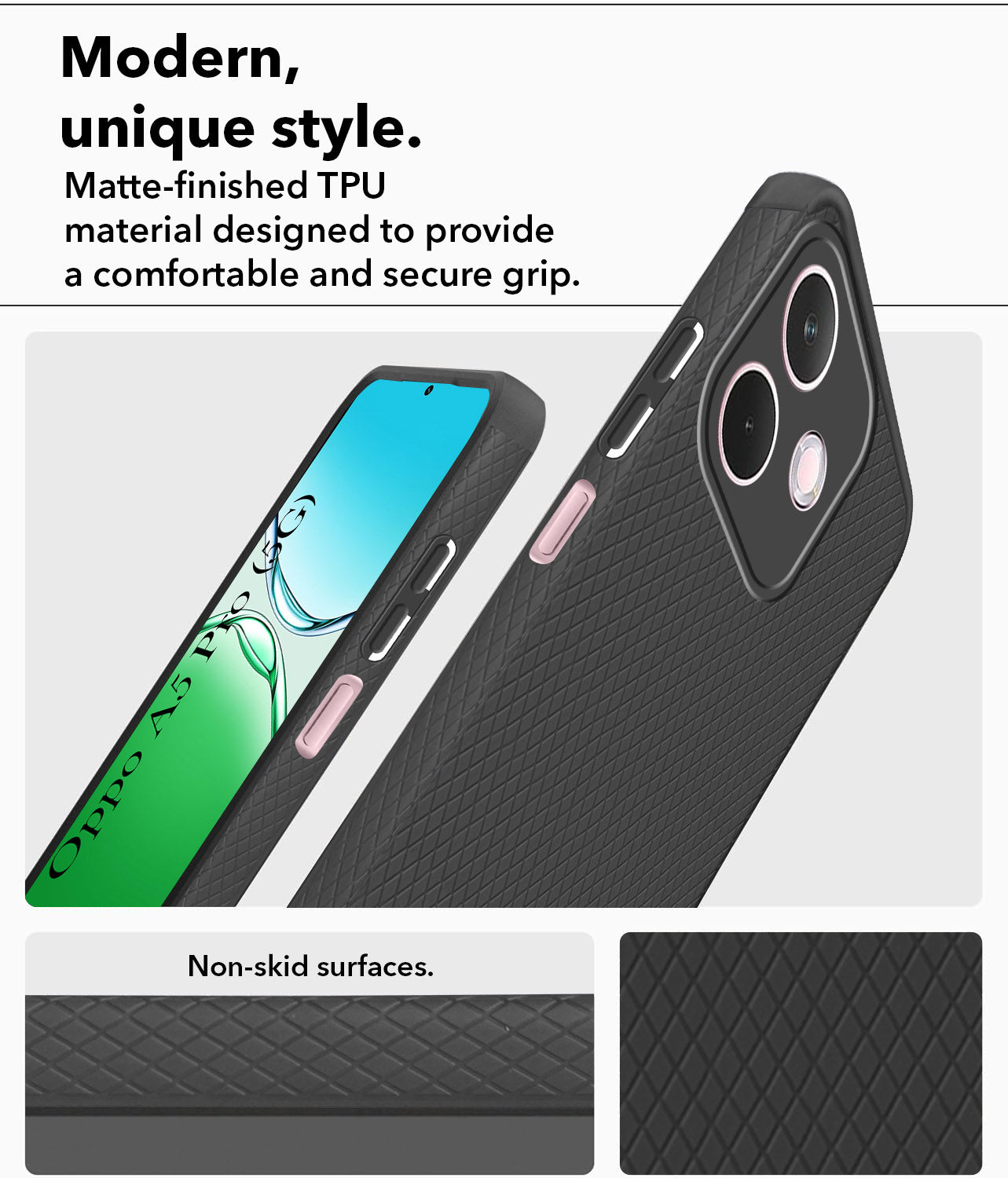 For Oppo A5 Pro Back Cover Case (Liquid Silicone | Side Grip | Camera Protection)