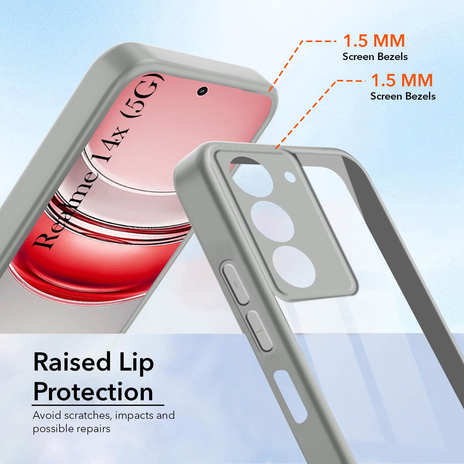 For Realme 14X Back Cover Case (Lifetime Anti Yellow | Anti Scratch | Crystal Clear Shockproof)