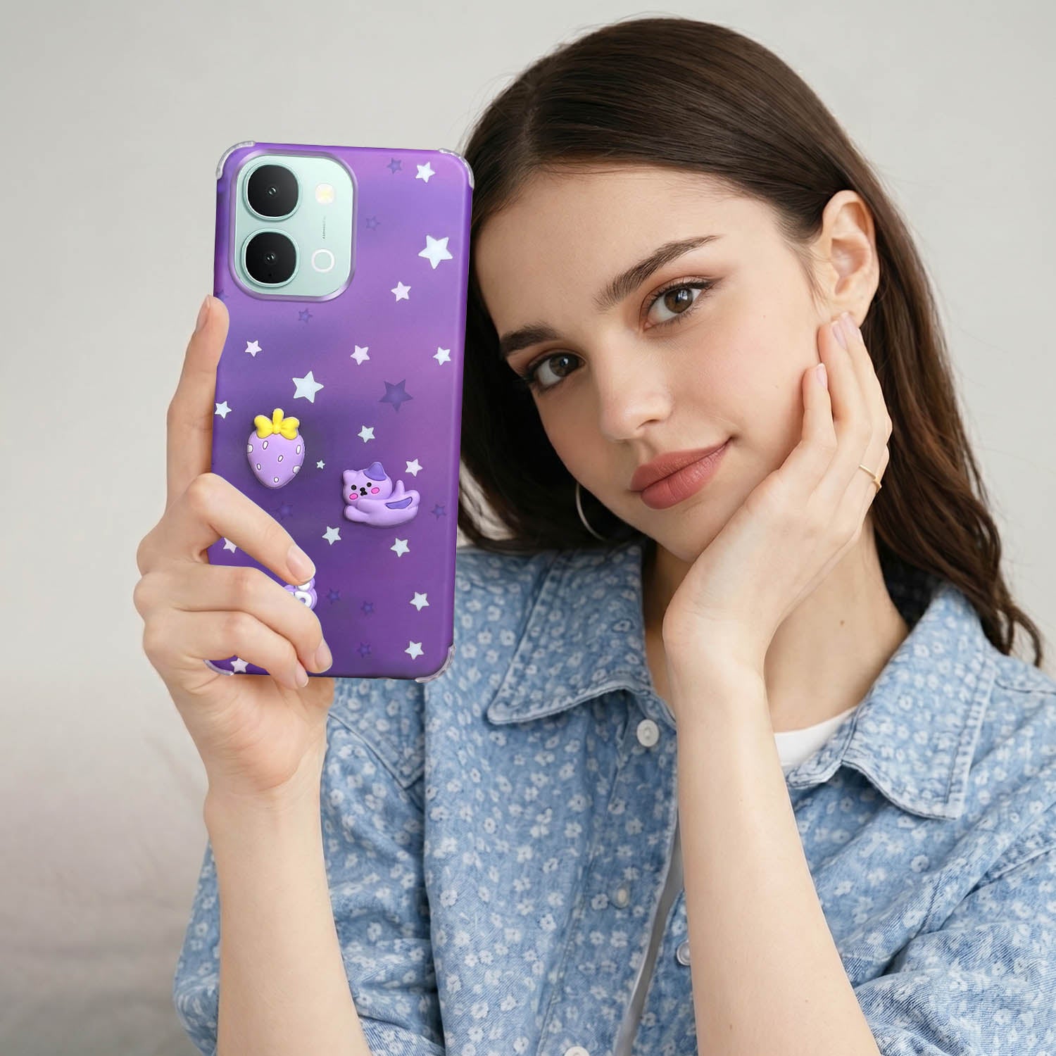 For Vivo iQOO Z11x 5G Back Cover Case (3D Cute Cartoons | Hard Back Side Soft | Matte Premium Finish | HD Printing)
