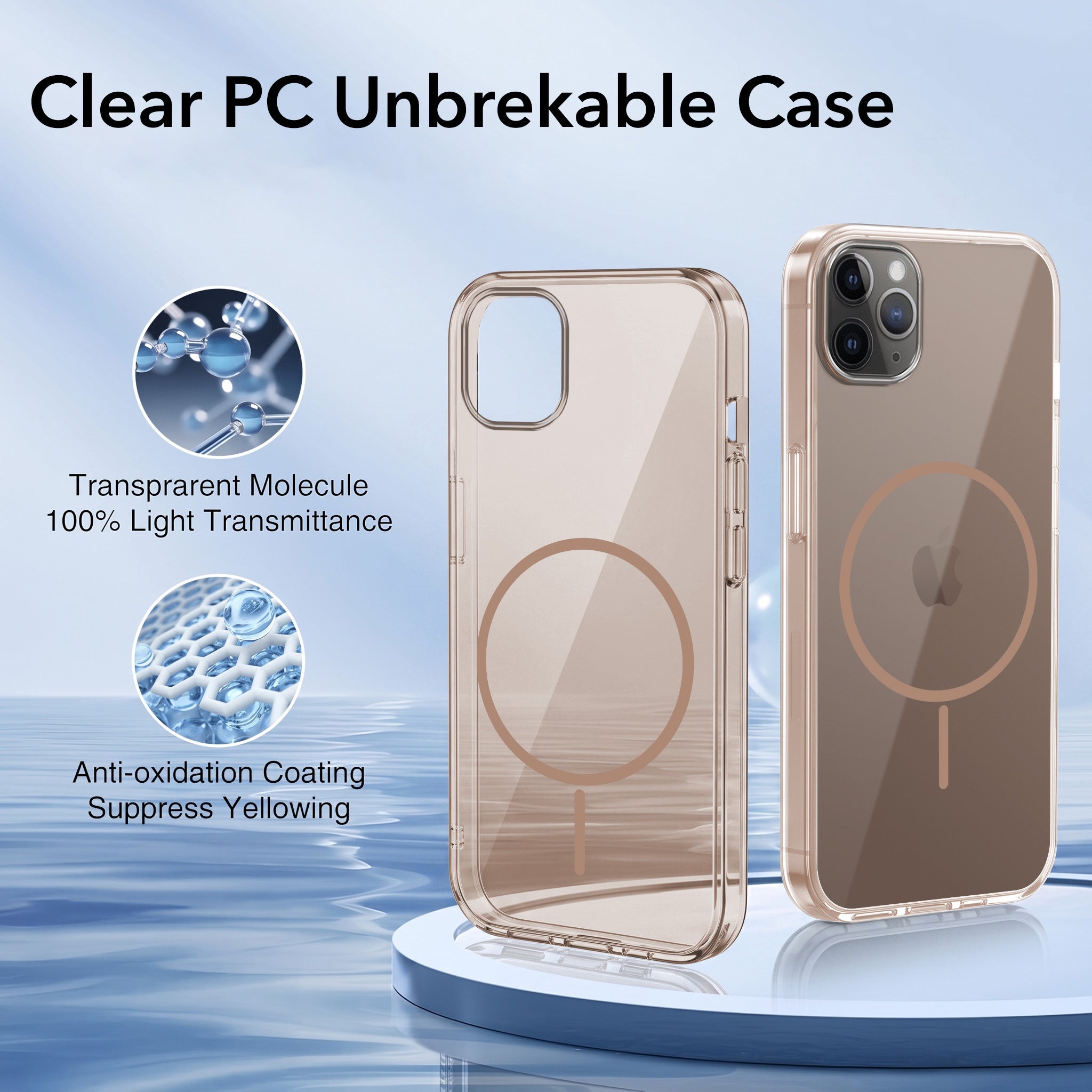 For Apple iPhone 11 Pro Back Case Cover Crystal Anti Yellow (Unbreakable PC | MagSafe Wireless Charging Support |Camera Protection Bump)