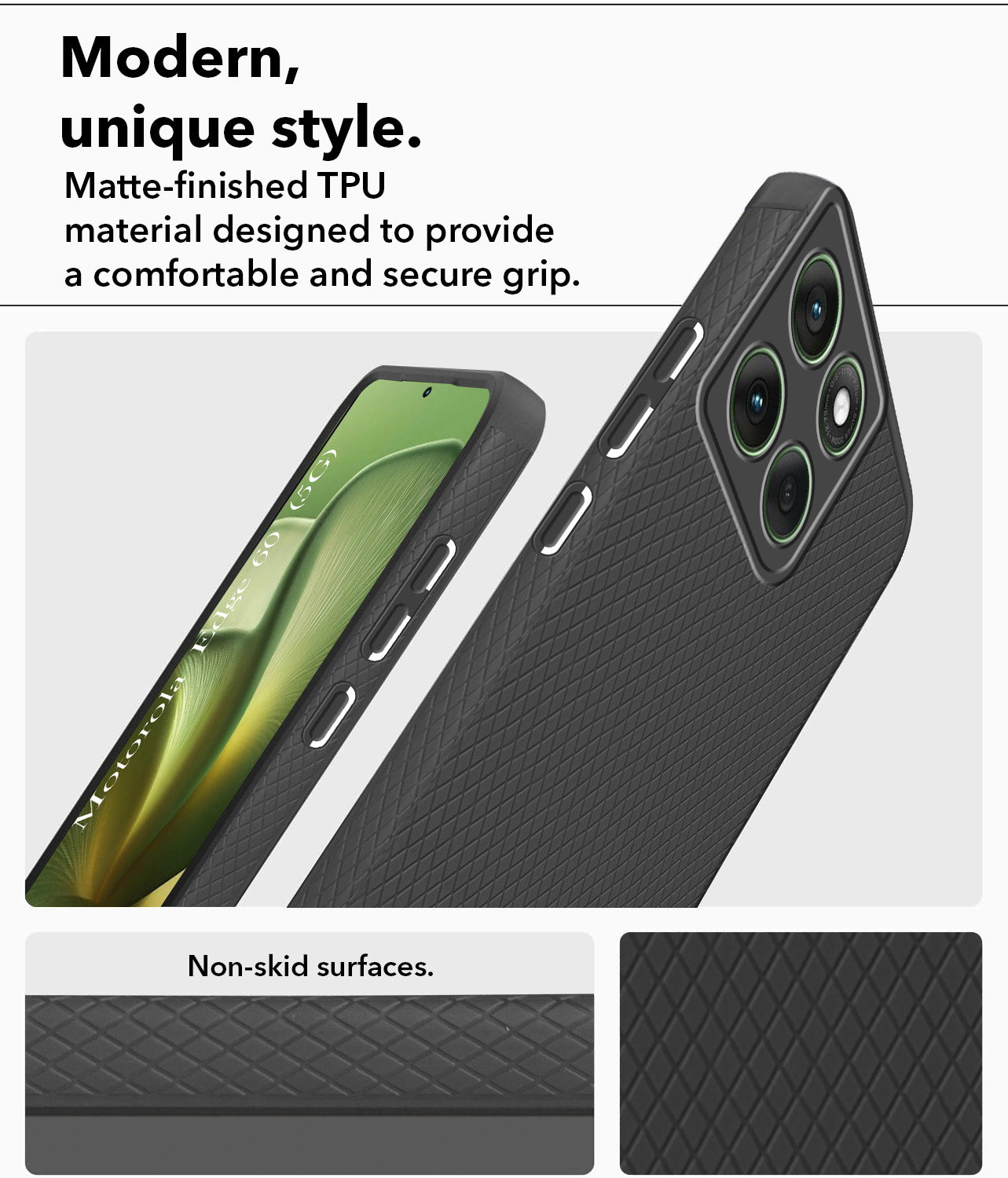 For Motorola Moto Edge 60 Back Cover Case (Liquid Silicone | Side Grip | Camera Protection)