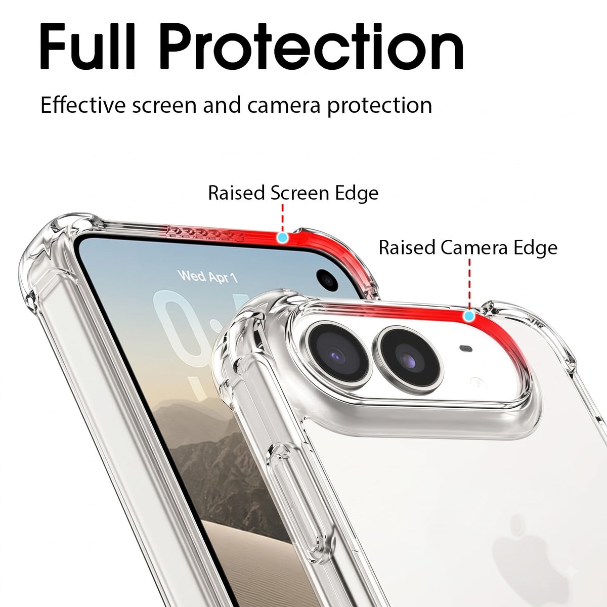 For Apple iphone Duo Back Cover Shockproof Crystal-Clear (Drop & Camera Protection | Hard Polycarbonate)