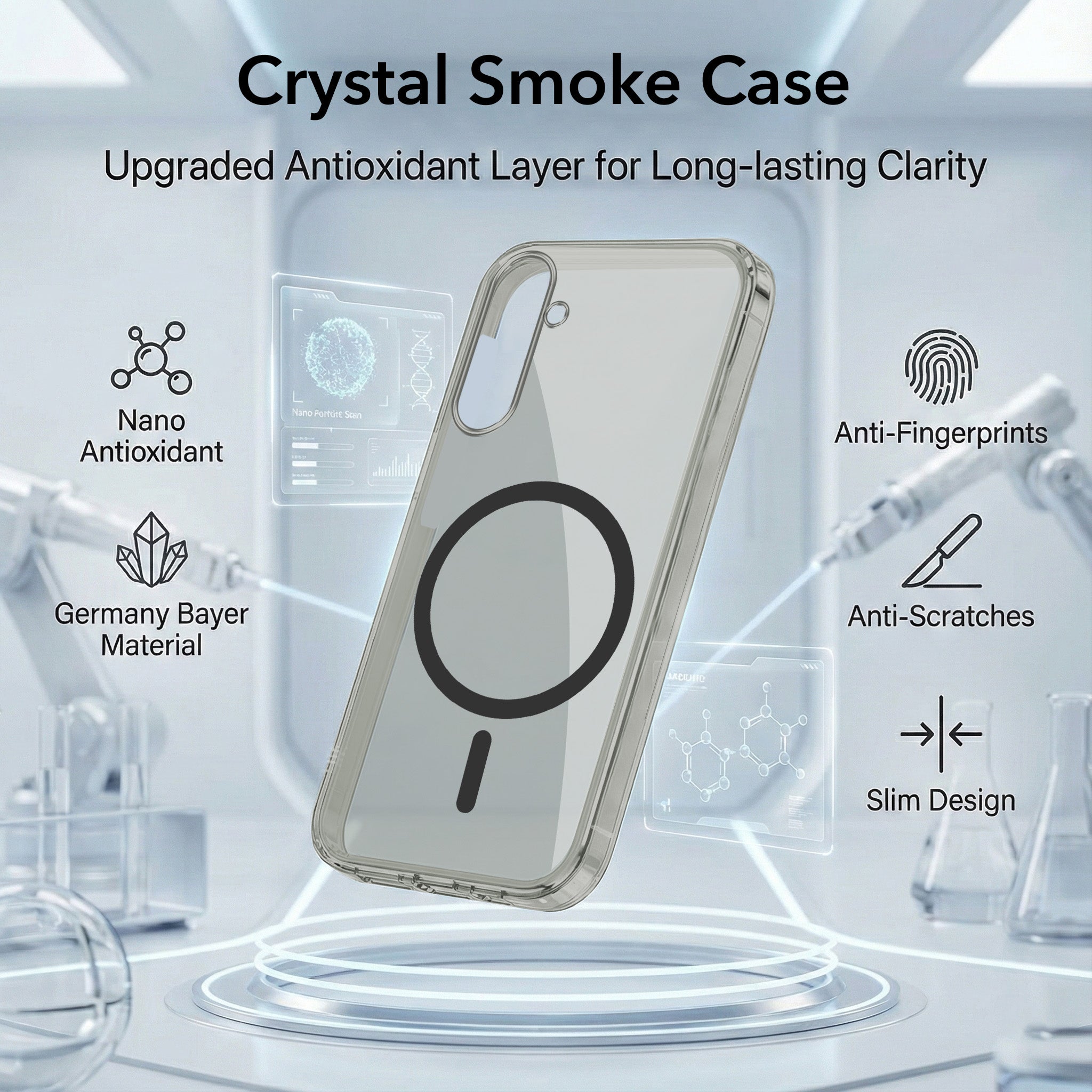 For Samsung Galaxy M16 5G | Samsung Galaxy F16 5G Back Cover Case Lifetime Anti-Yellow MagSafe Compatible Clear (Sleek Hard Crystal | Shockproof and Camera Protection)