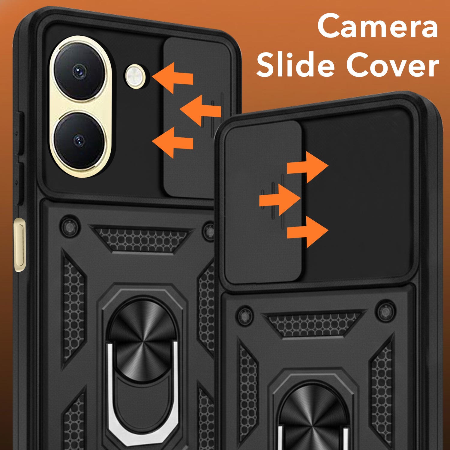 For Vivo Y36 Back Cover Case (Hybrid Dual Armor Polycarbonate)