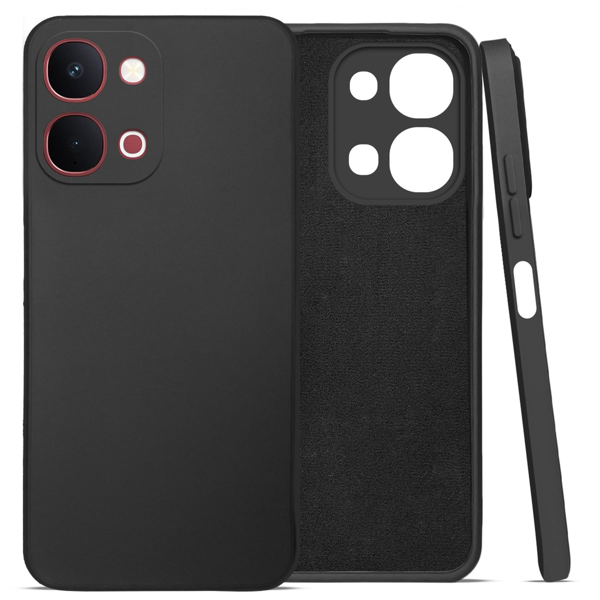 For Vivo Y31T 5G Back Cover Case (Matte Finish Silicone with Inside Fiber cloth)