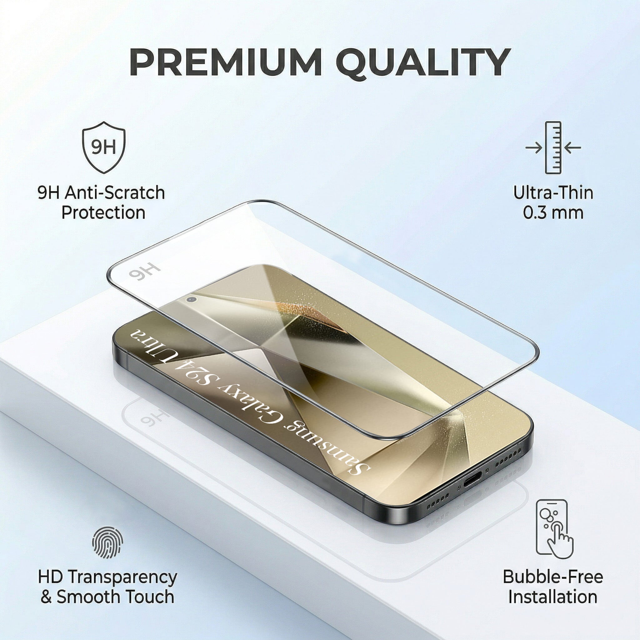 For Samsung Galaxy S24 Ultra Combo (Textured Grip Design | Micro-Fiber Cloth Inside | Oleophobic Coating Screen Glass)