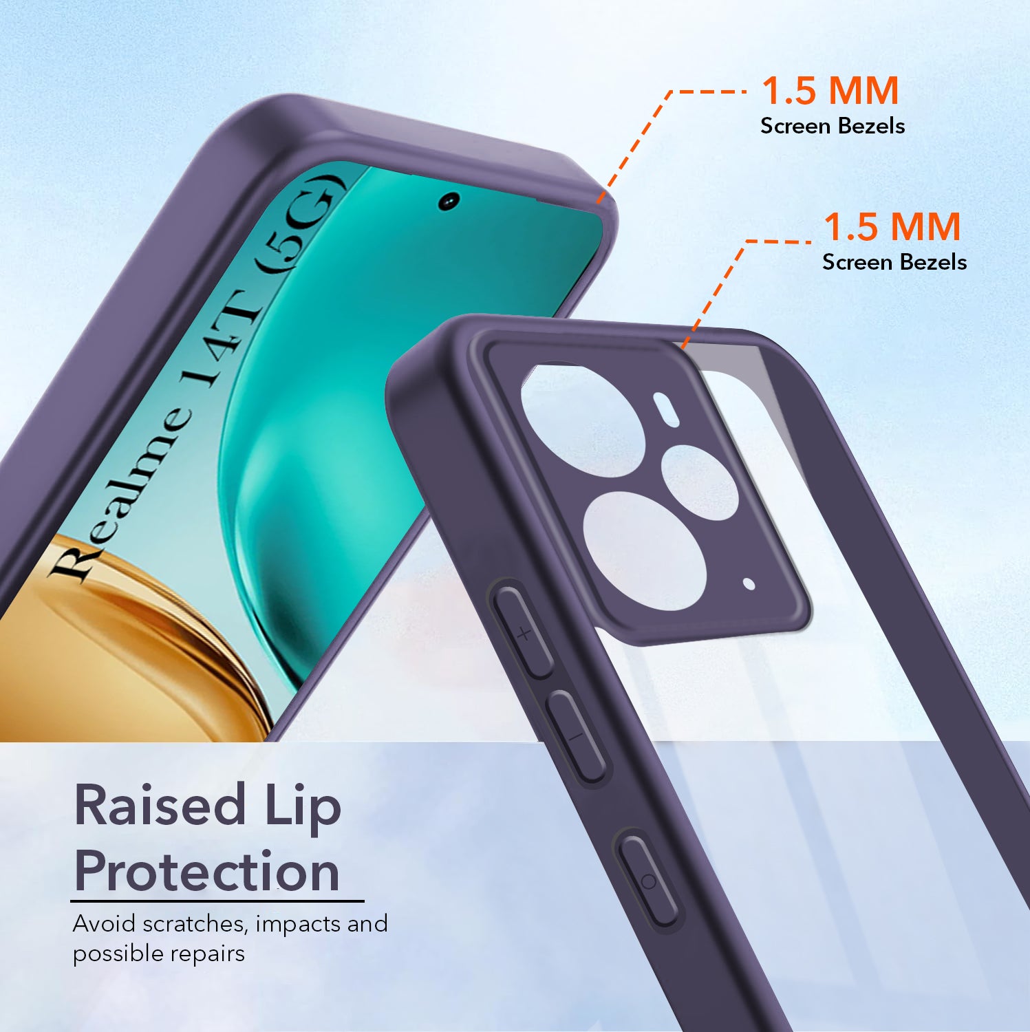 For Realme 14T Back Cover Case (Lifetime Anti Yellow | Anti Scratch | Crystal Clear Shockproof)